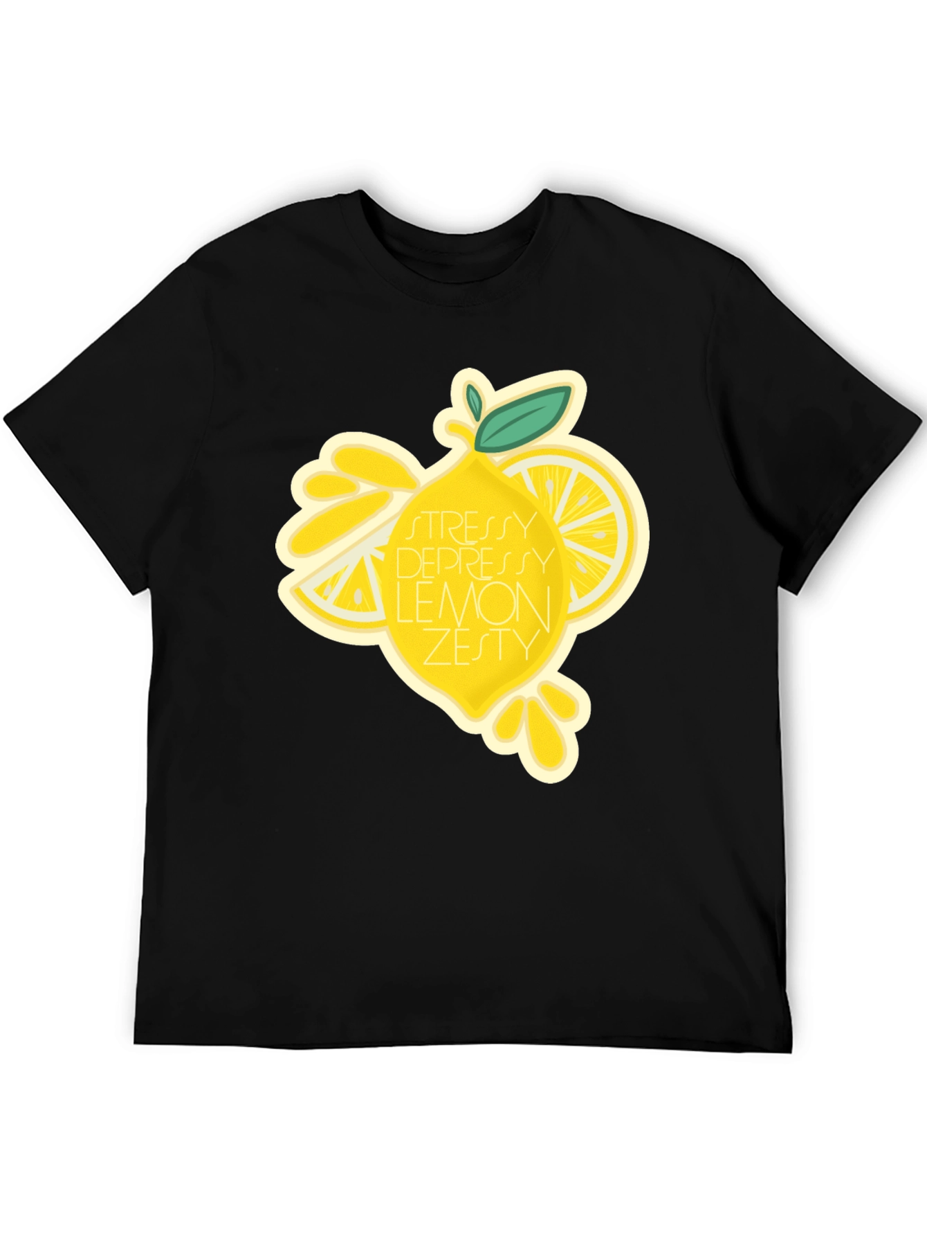 Stressy Depressy Lemon Zesty Black T-Shirt