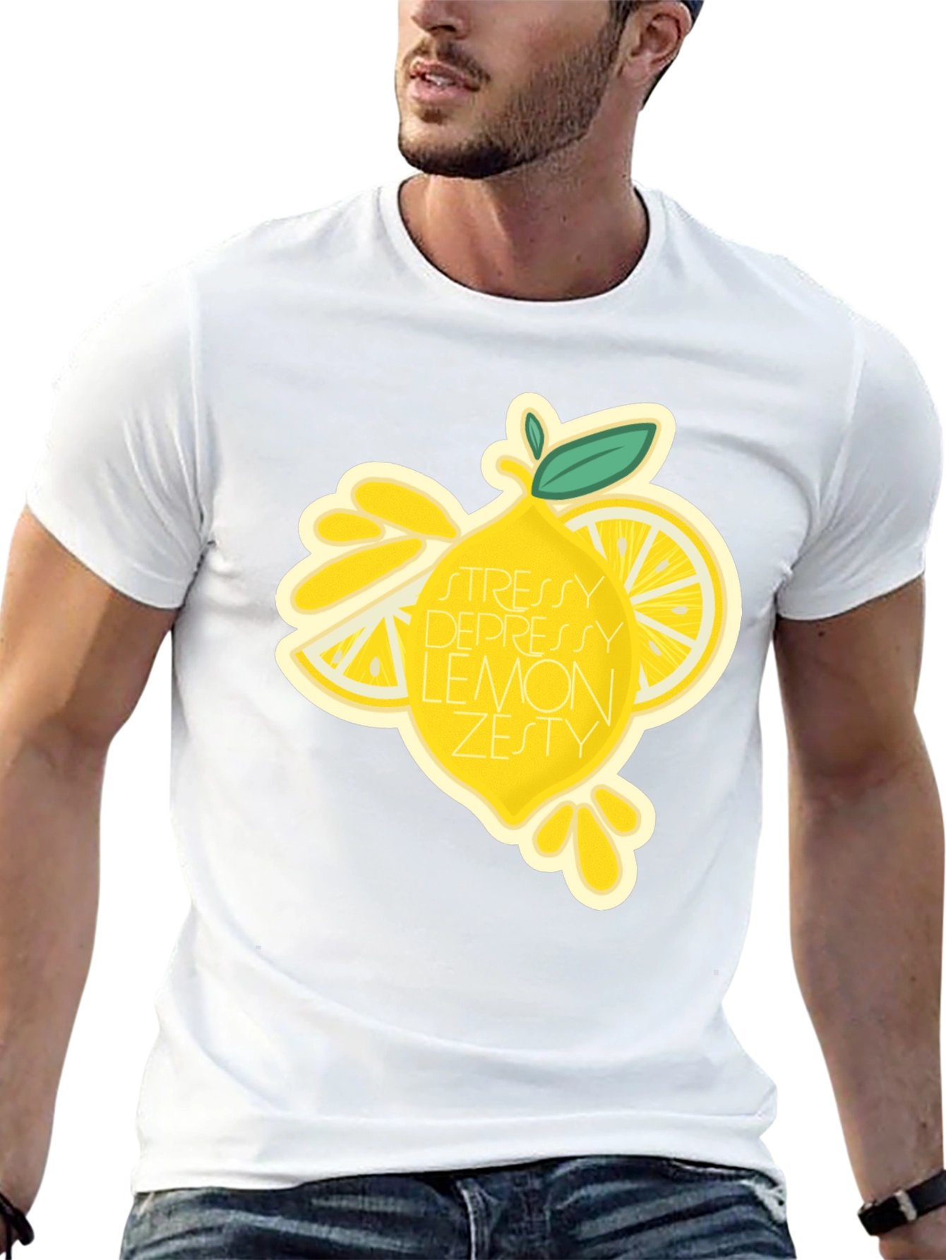 Stressy Depressy Lemon Zesty Black T-Shirt