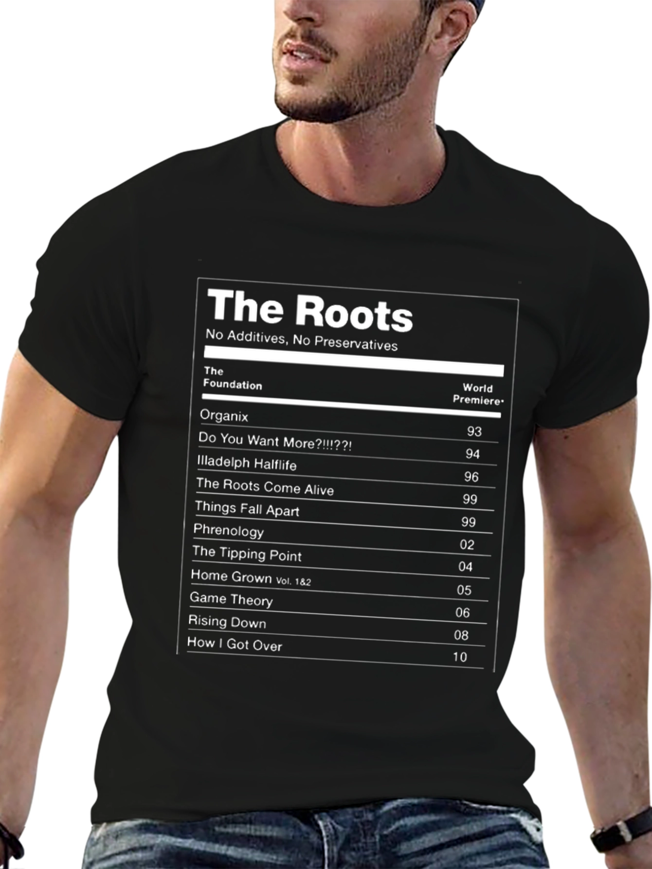 The Roots Album List T-Shirt - Black