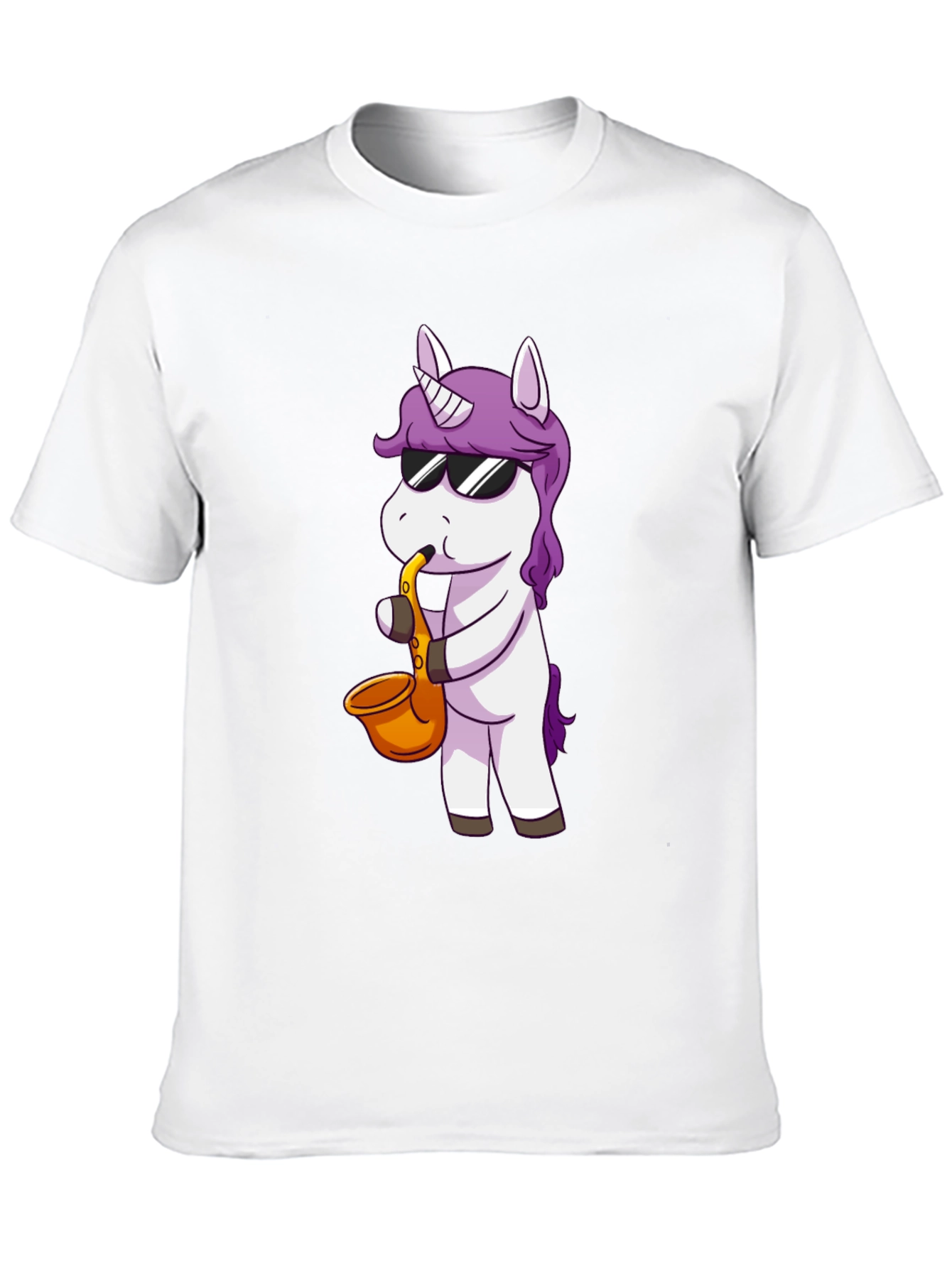 Unicorn Sax T-Shirt - Black Cotton