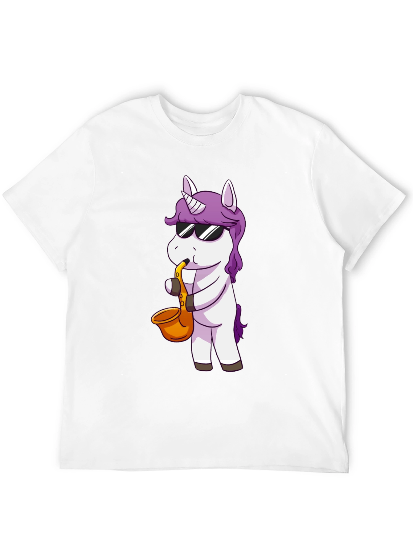 Unicorn Sax T-Shirt - Black Cotton