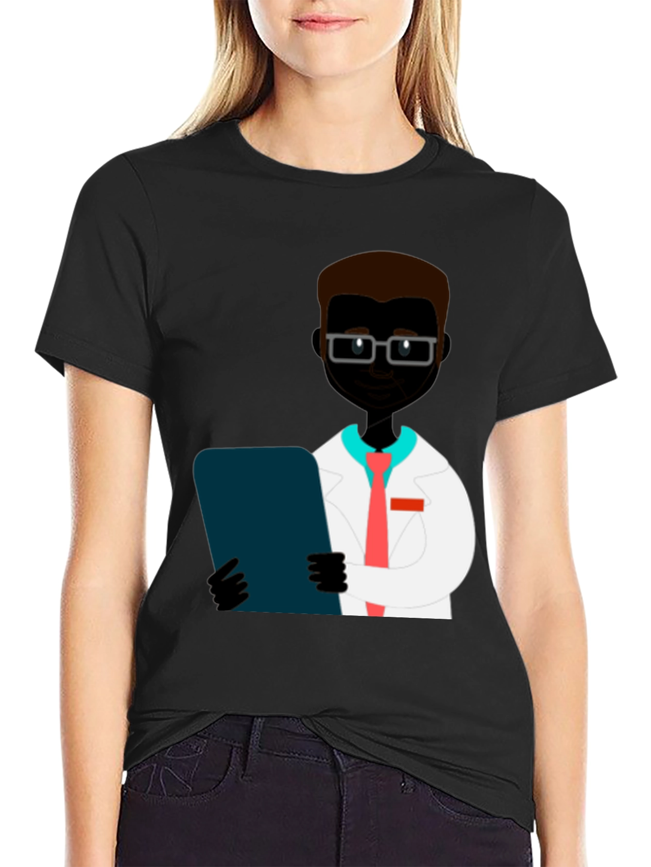 Doctor Graphic Print T-Shirt - Black