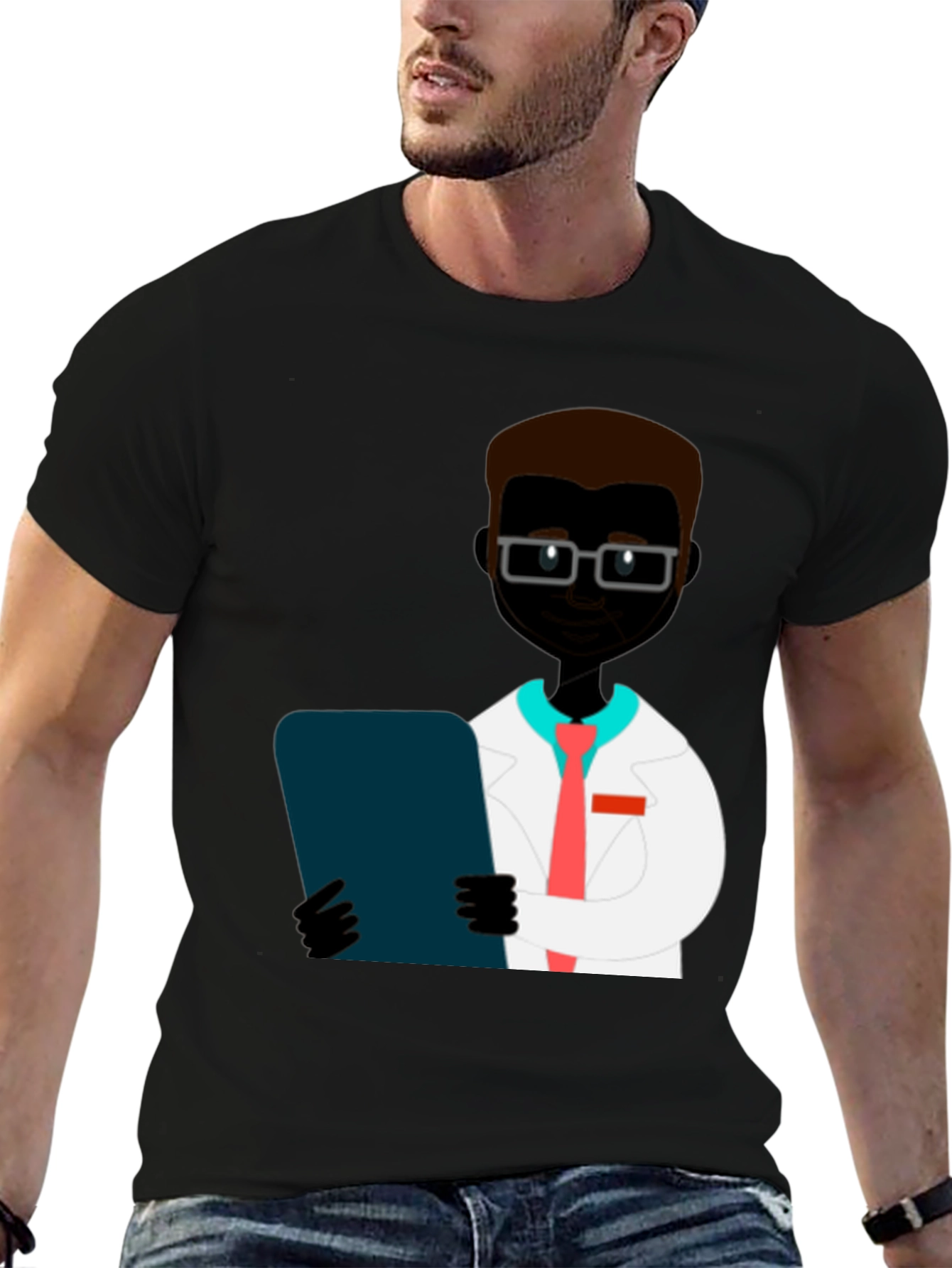 Doctor Graphic Print T-Shirt - Black