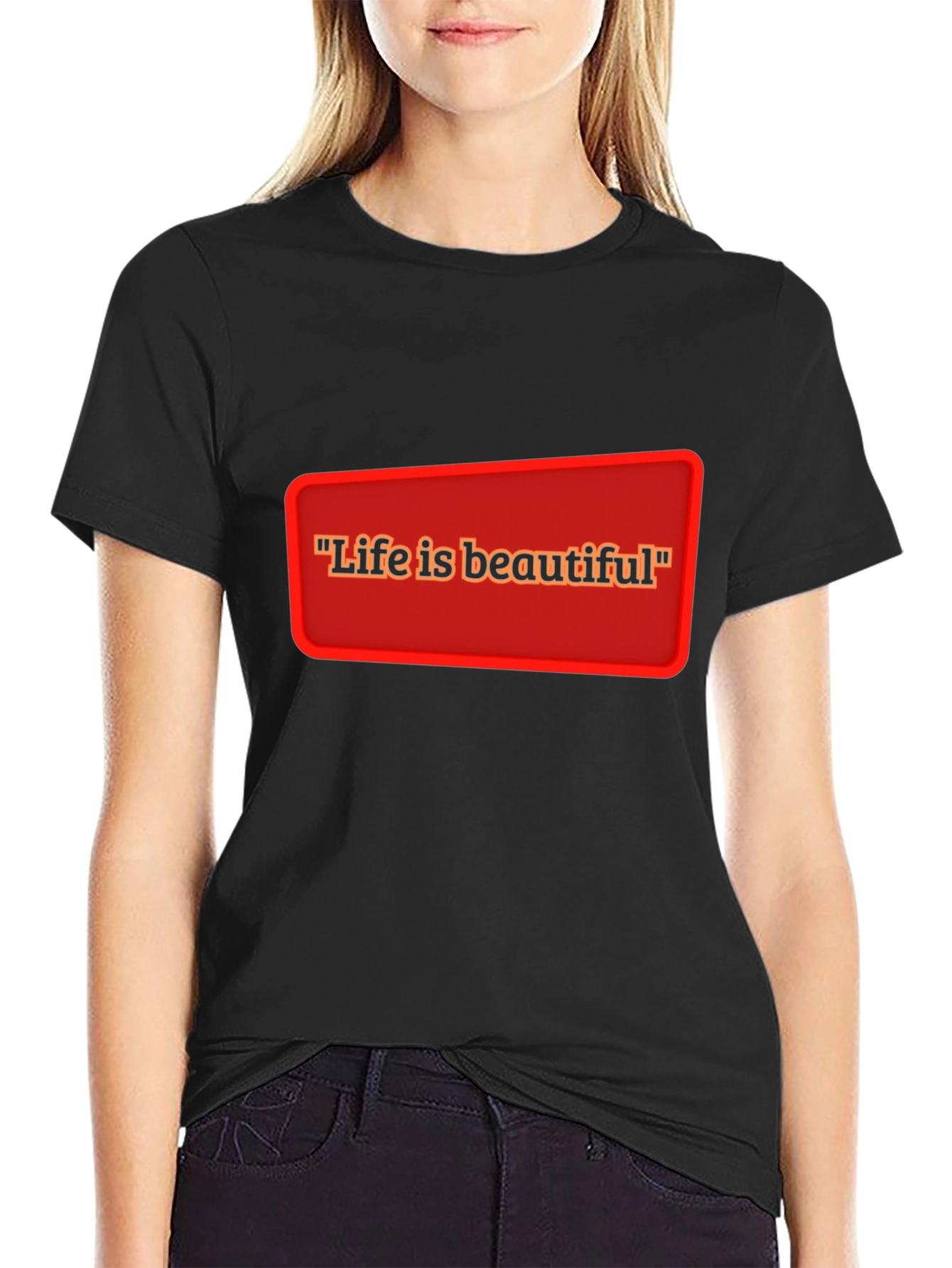 Life is Beautiful T-Shirt - Black Casual Tee