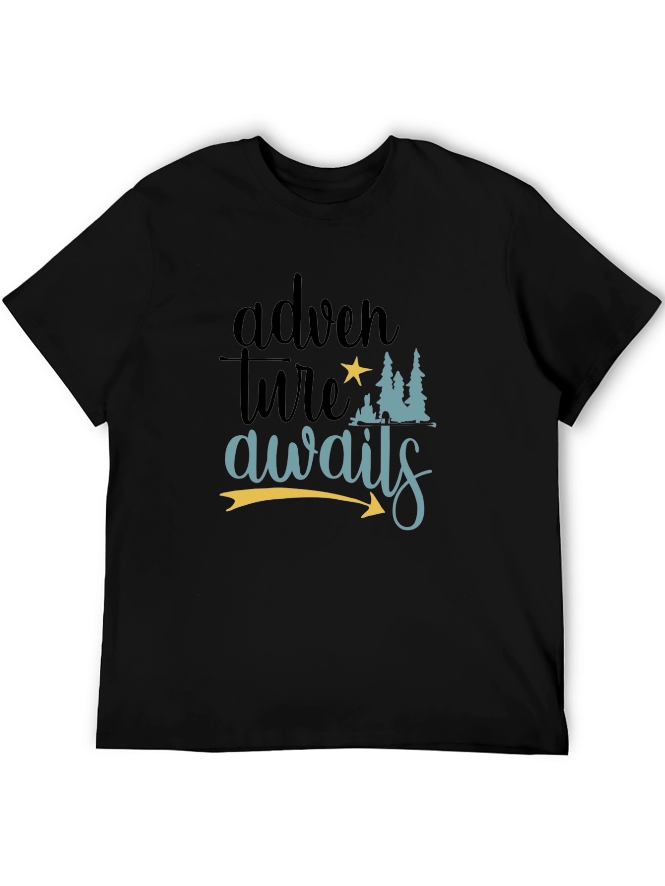 Adventure Awaits Graphic Tee - Black