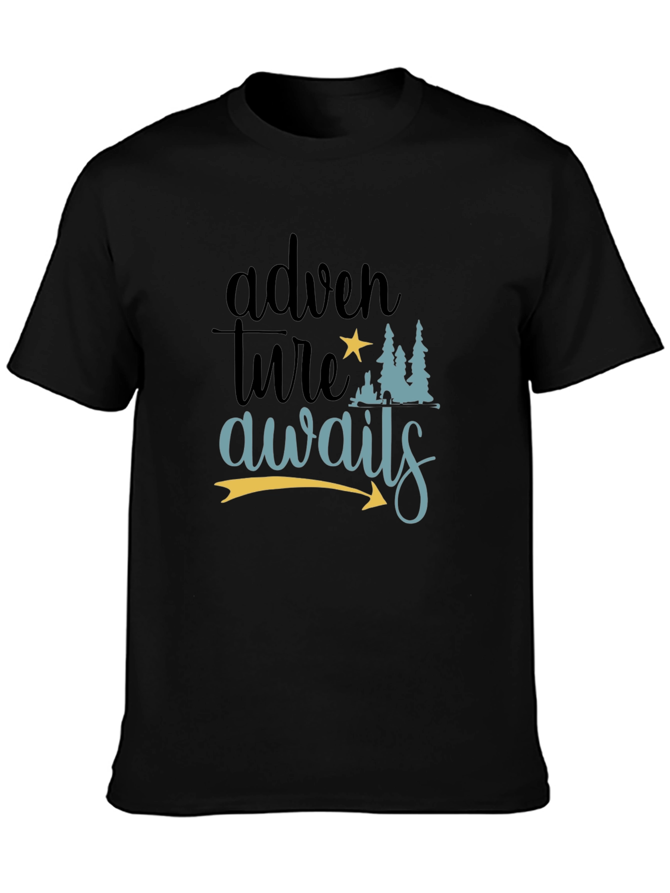 Adventure Awaits Graphic Tee - Black