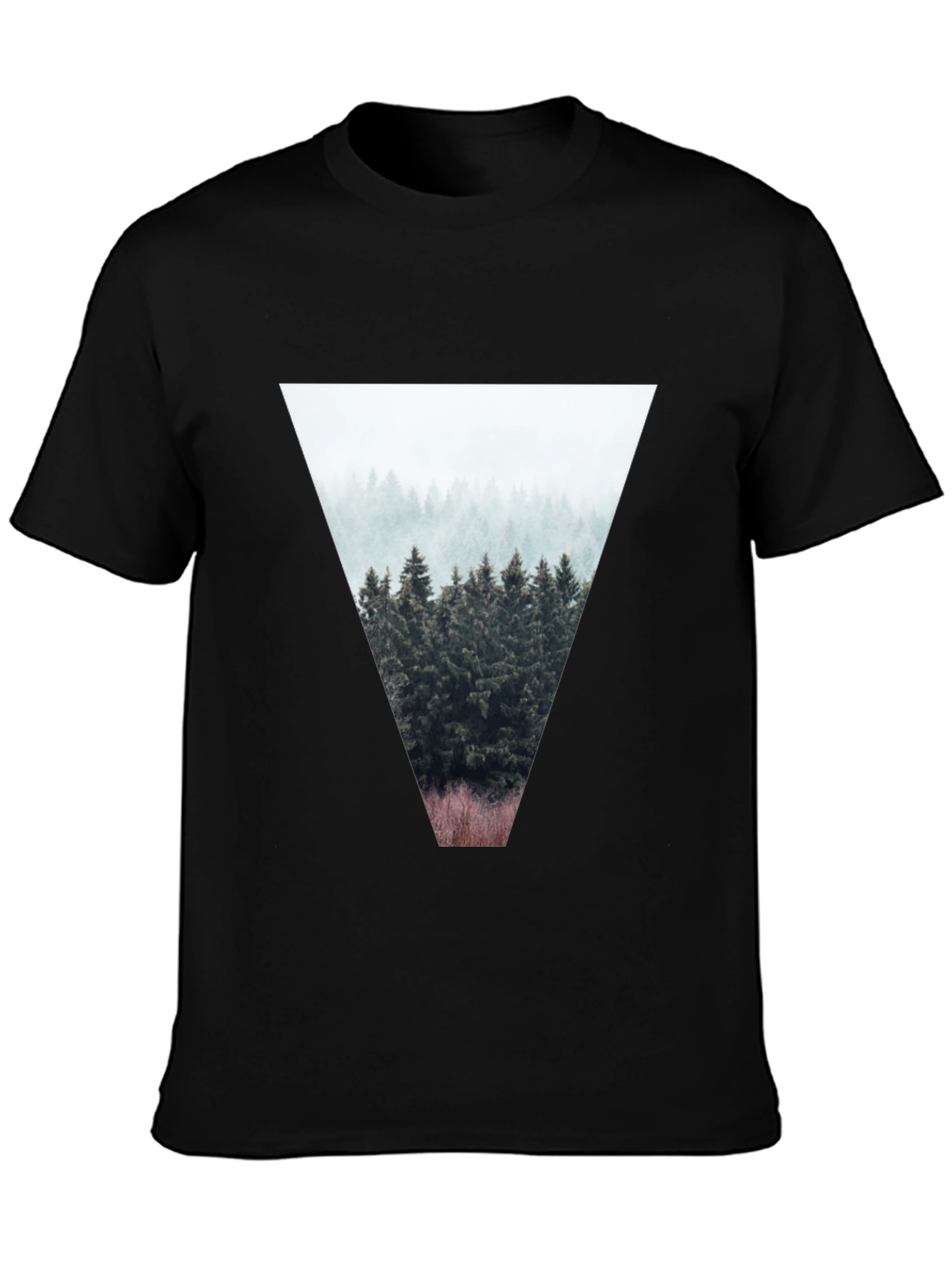 Nature Triangle Graphic T-Shirt - Black