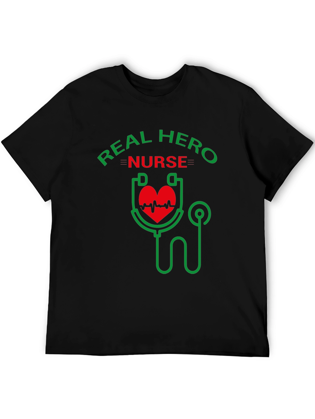 Real Hero Nurse Graphic T-Shirt - Black