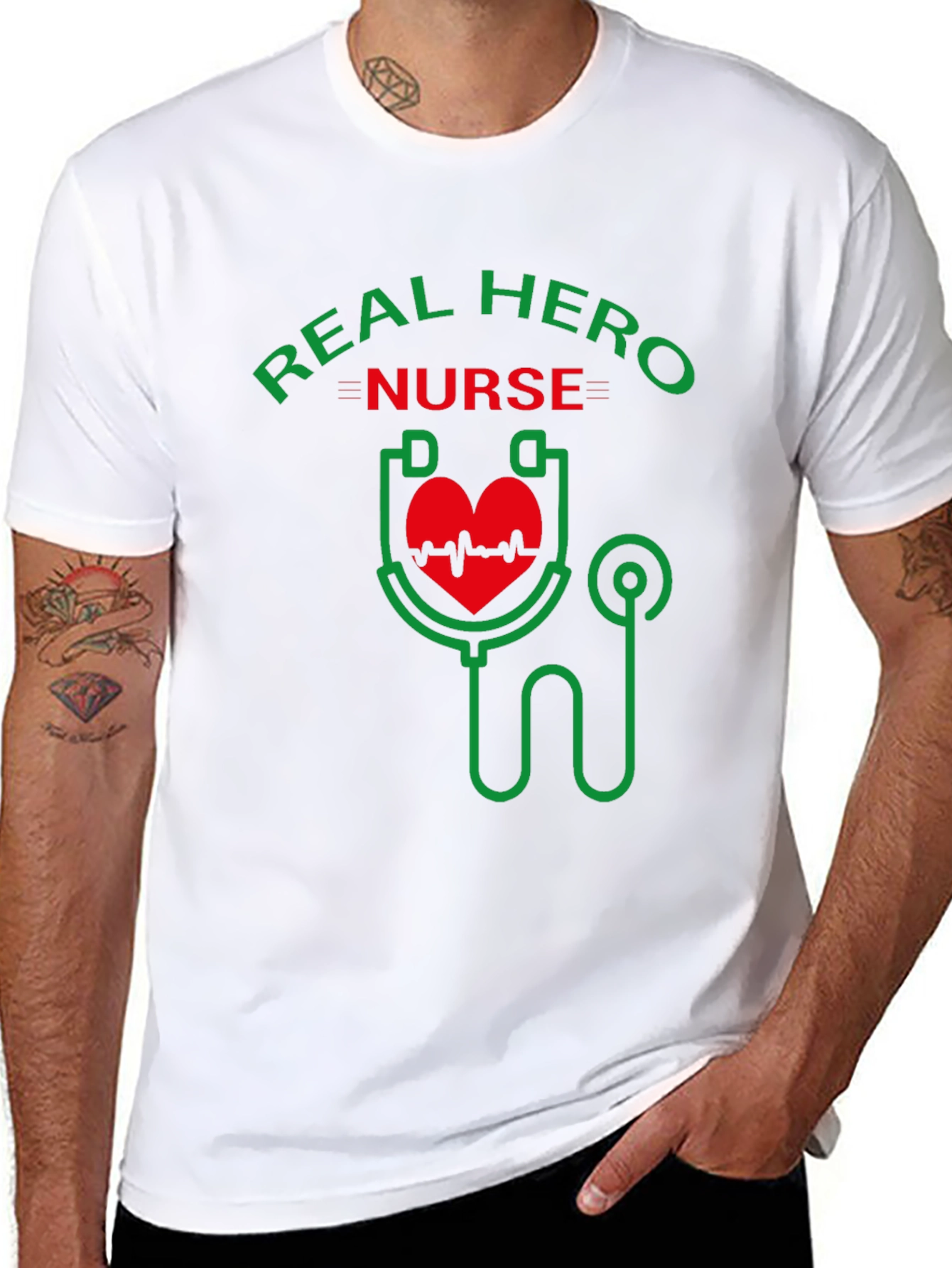 Real Hero Nurse Graphic T-Shirt - Black