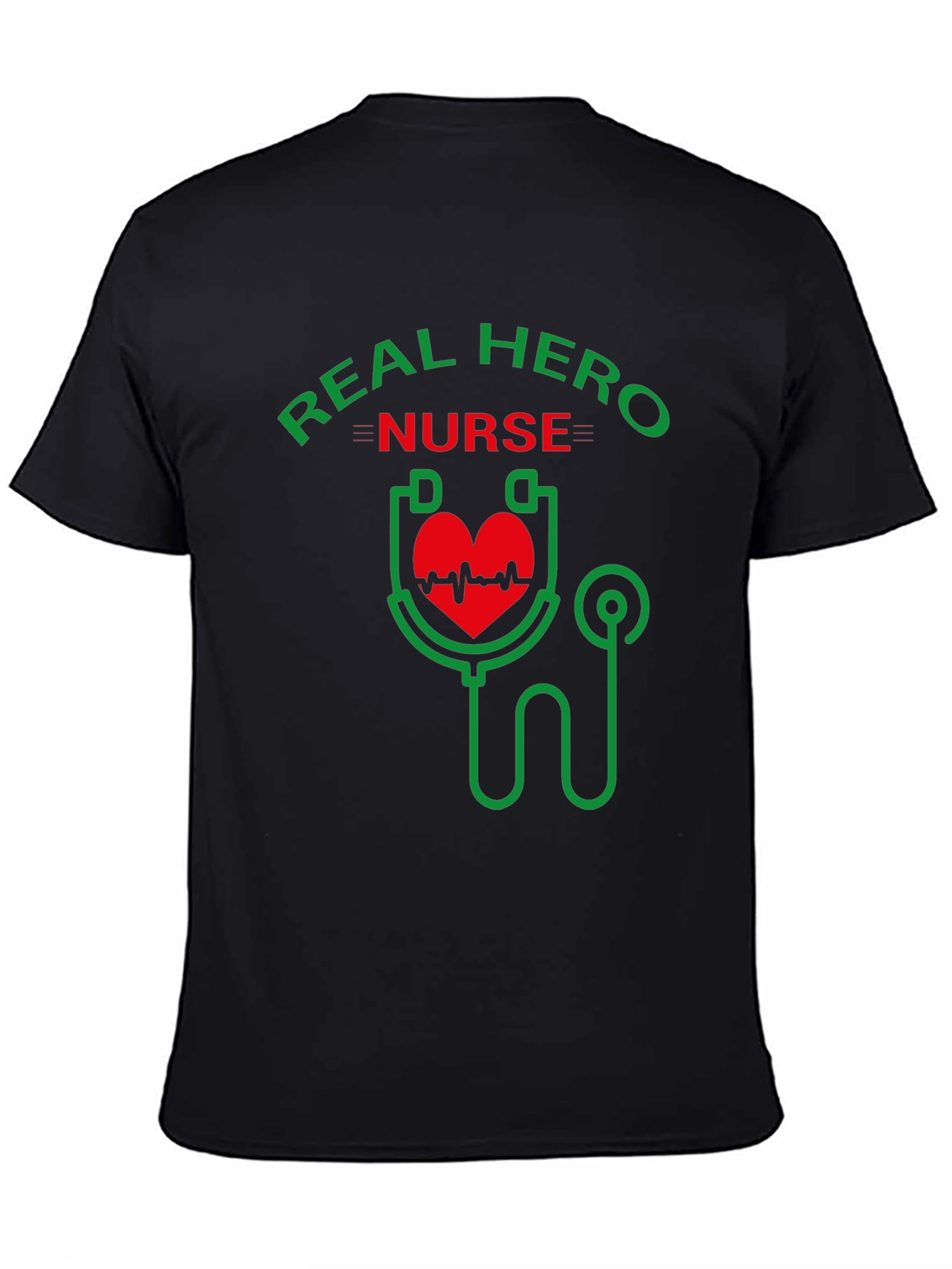 Real Hero Nurse Graphic T-Shirt - Black