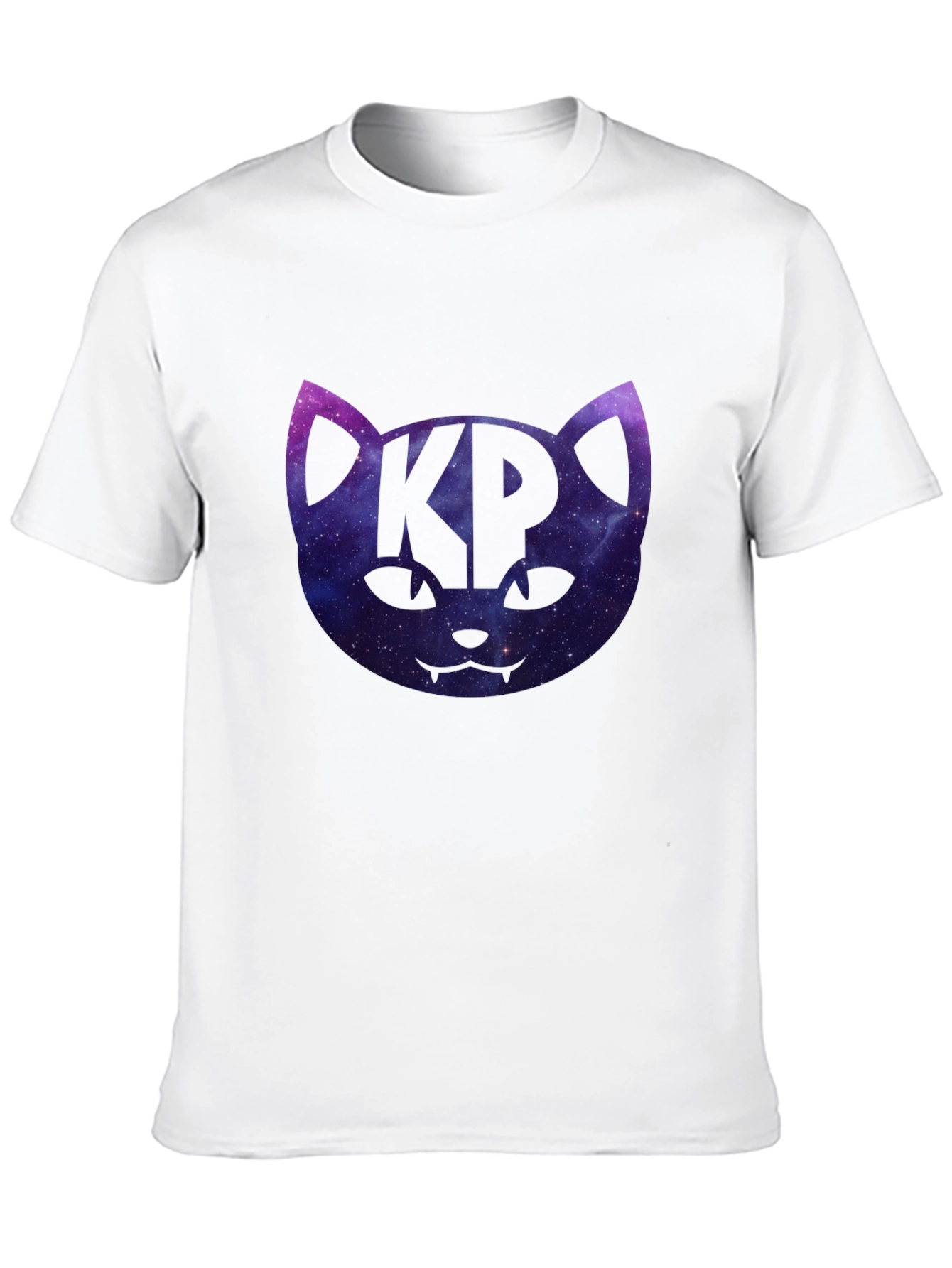 Cosmic Cat KP Black T-Shirt - Galaxy Kitty Design
