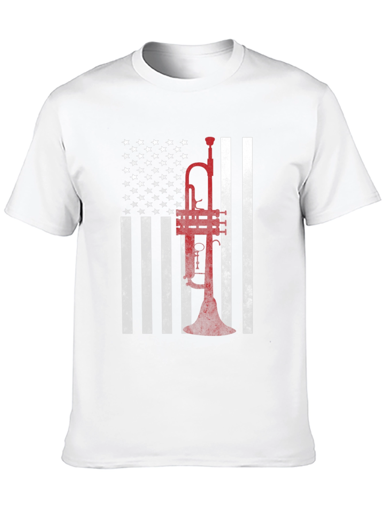 Trumpet American Flag Graphic T-Shirt