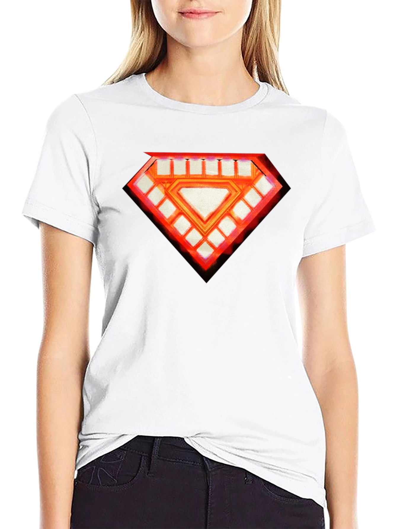 Mens Black T-Shirt - Diamond Graphic Tee