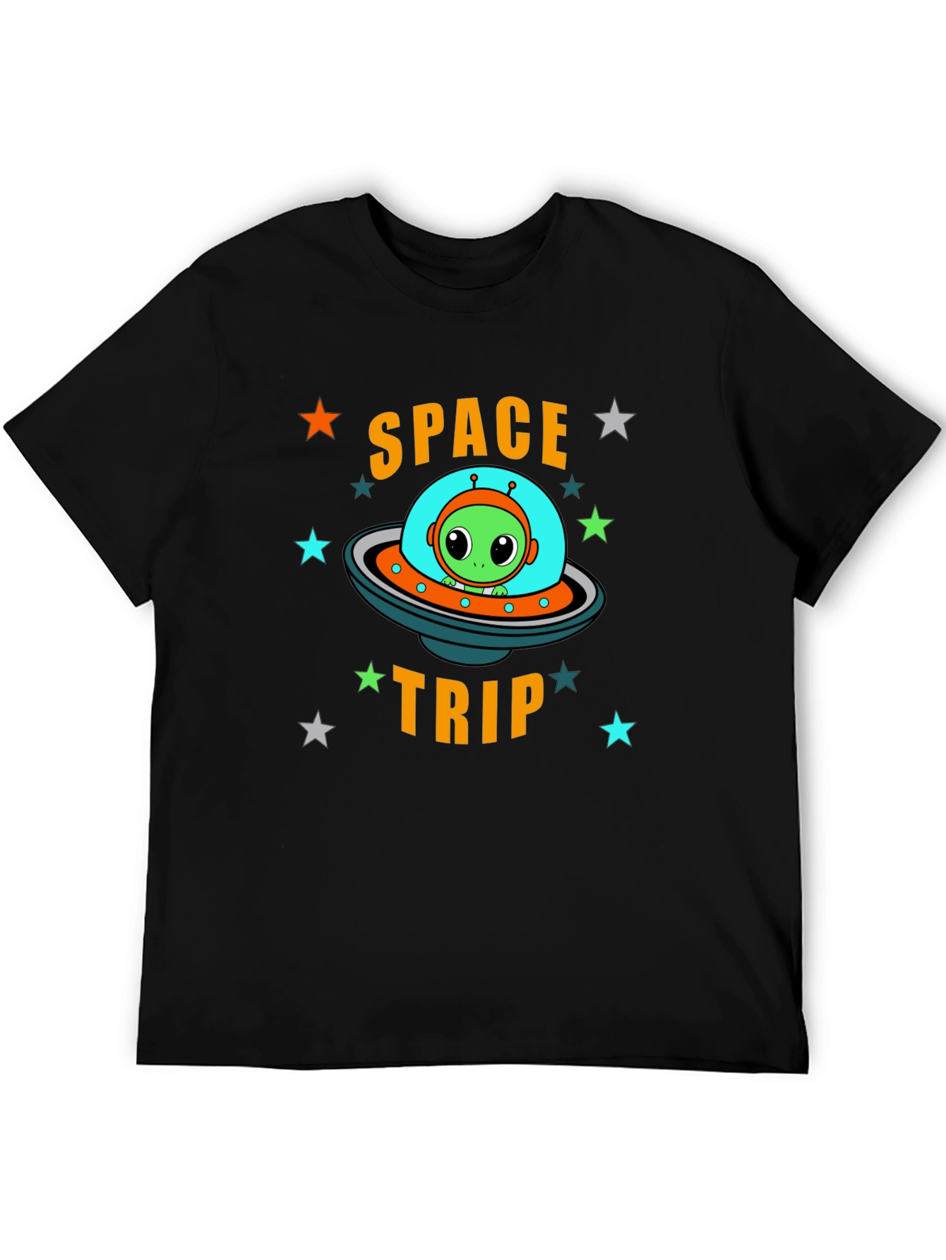 Space Trip Alien UFO Graphic T-Shirt