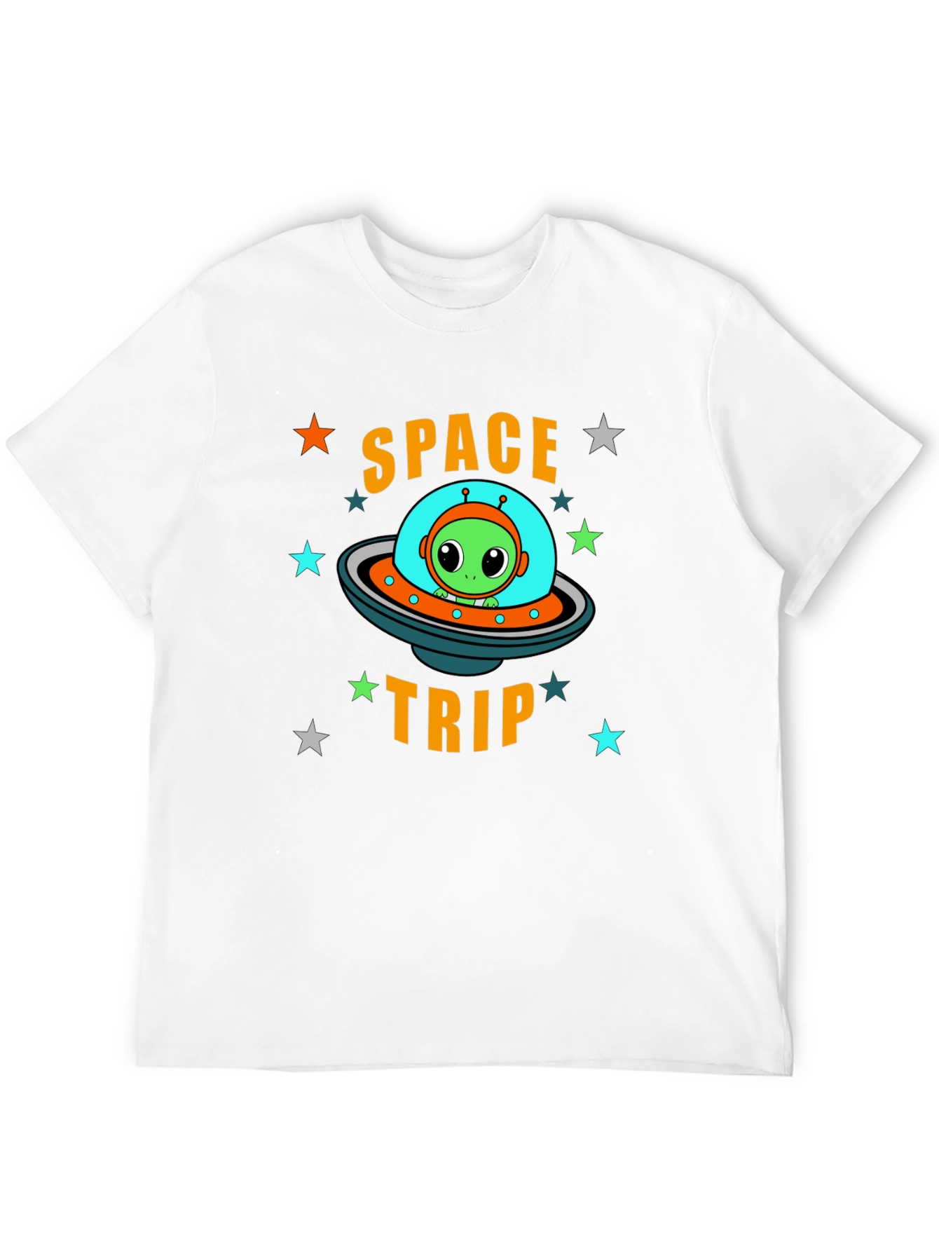 Space Trip Alien UFO Graphic T-Shirt