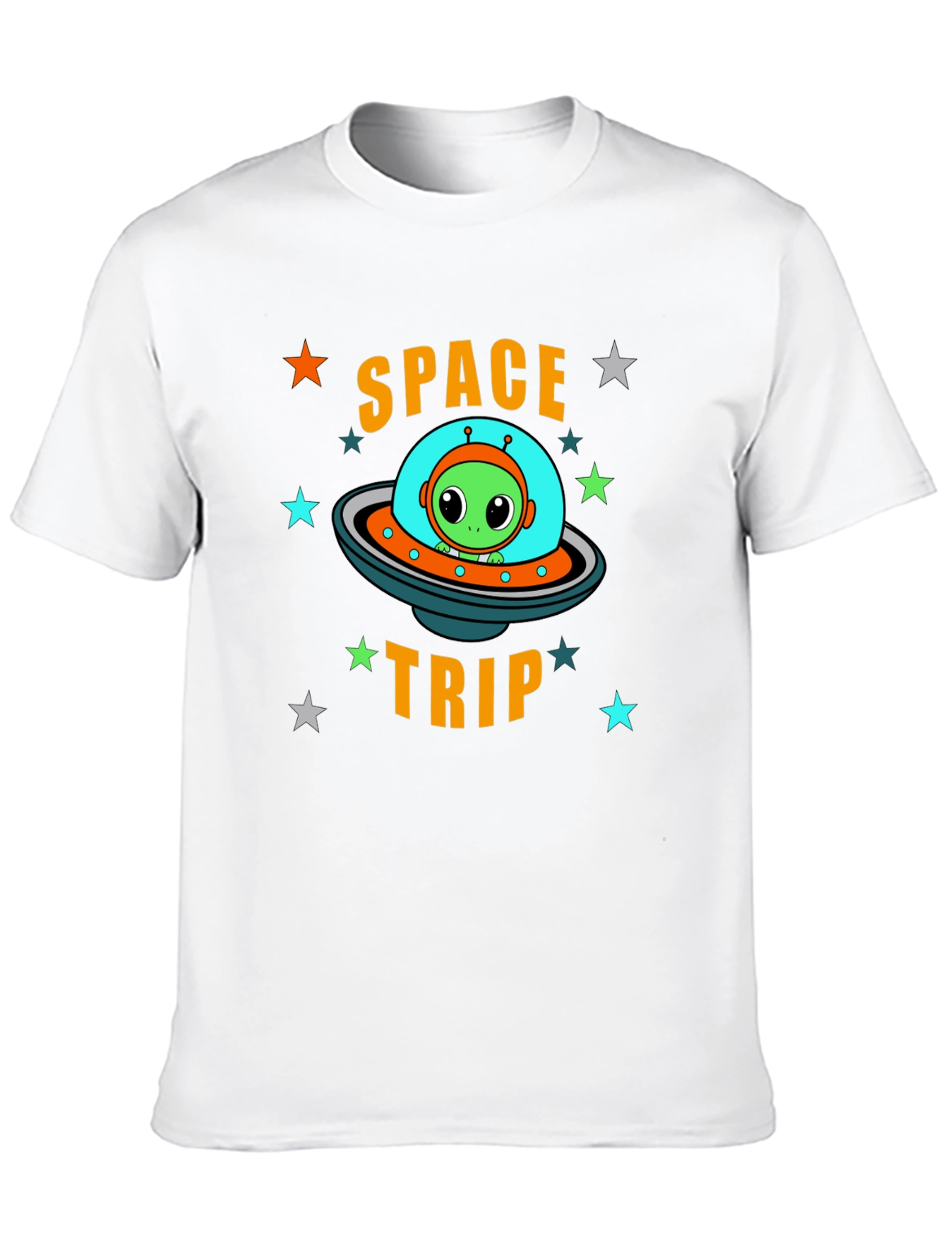 Space Trip Alien UFO Graphic T-Shirt