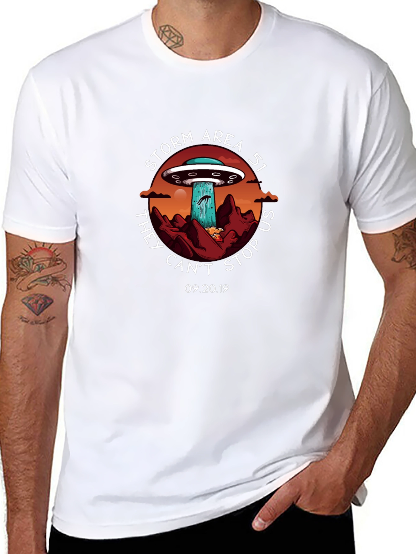 Storm Area 51 T-Shirt UFO Alien Graphic Tee