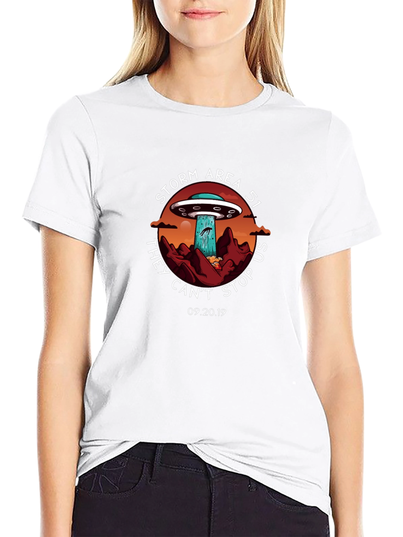 Storm Area 51 T-Shirt UFO Alien Graphic Tee