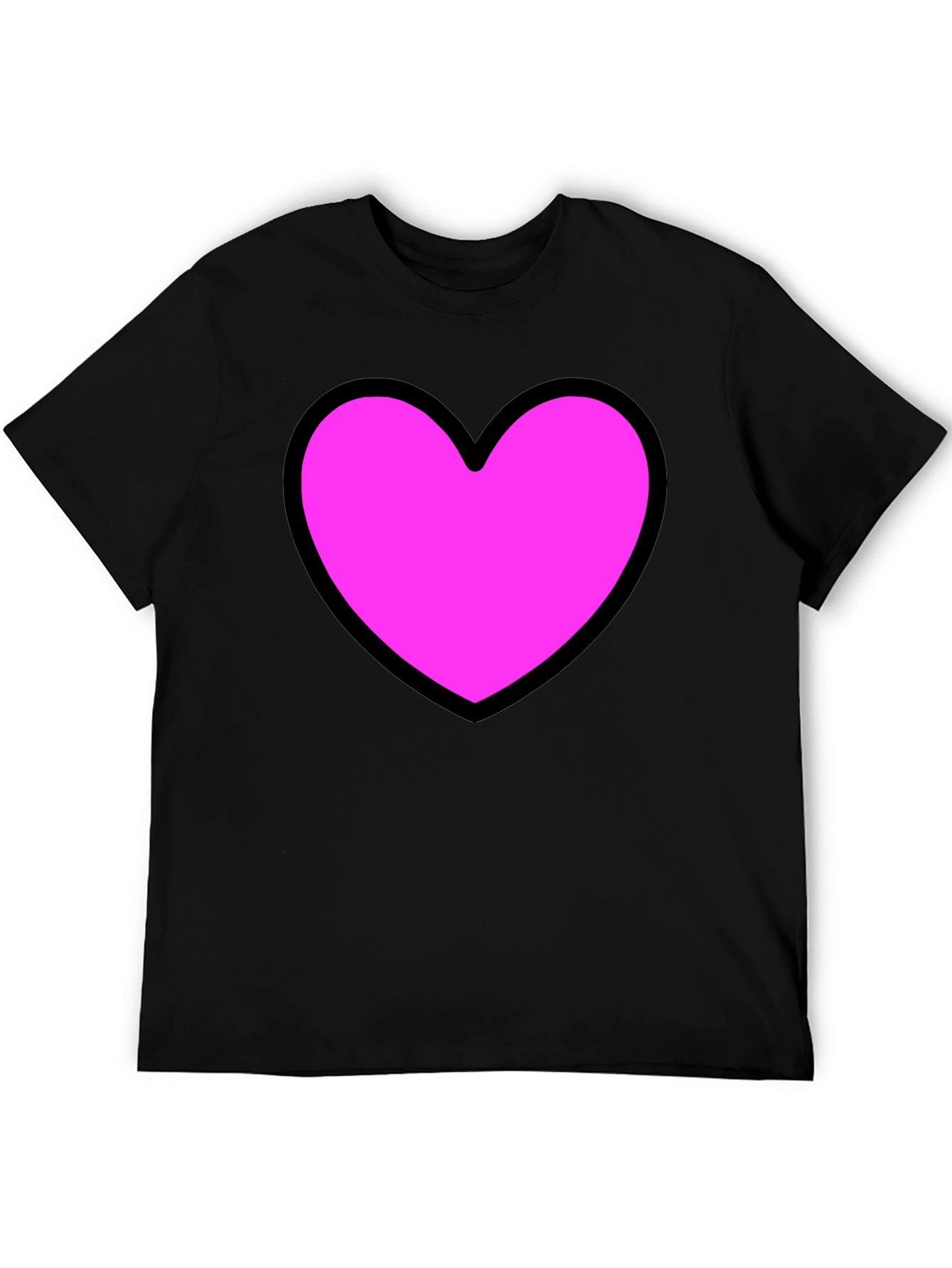 Heart Graphic Black T-Shirt - Stylish Casual Wear