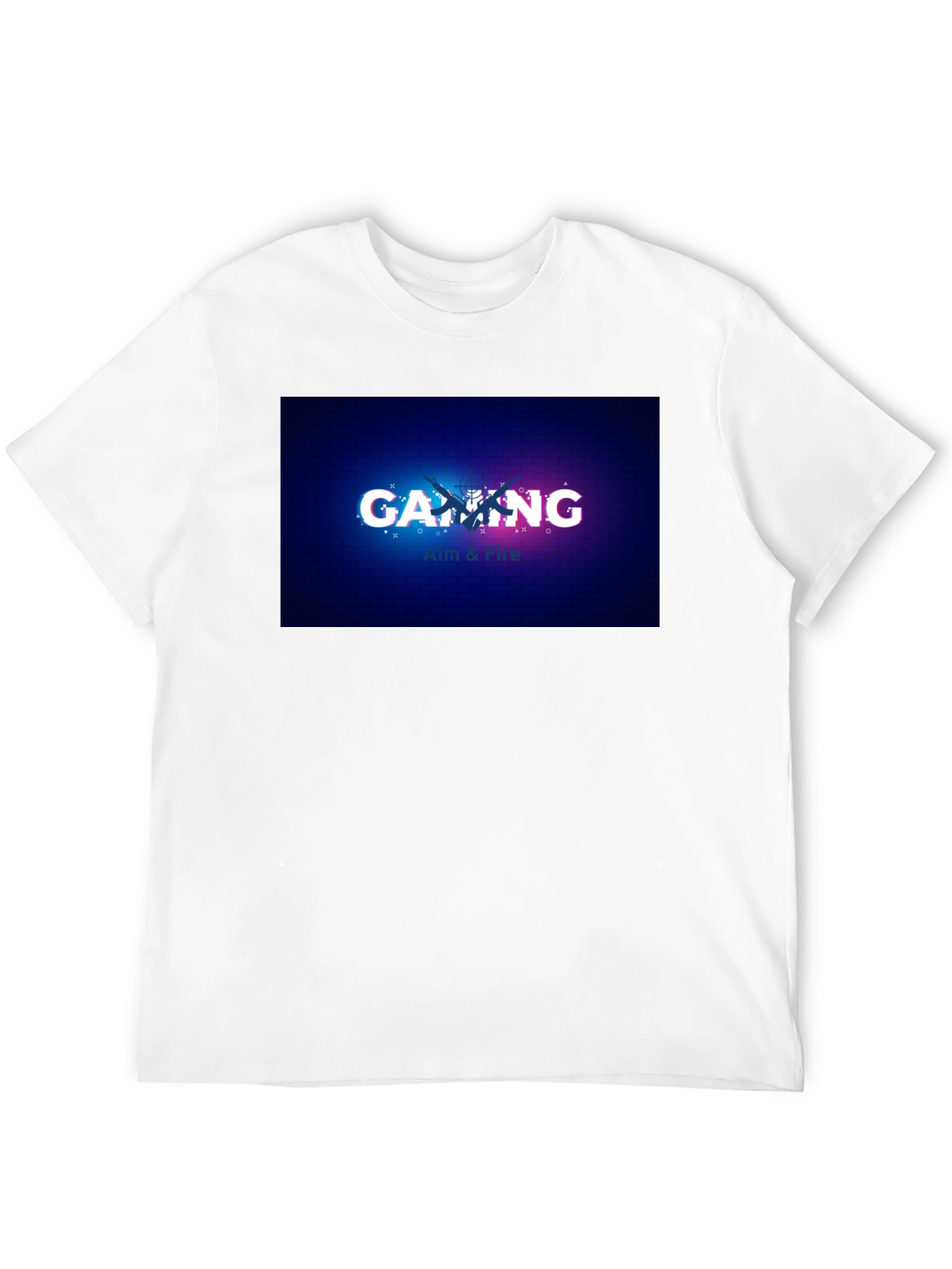 Gaming Aim & Fire Graphic T-Shirt - Black