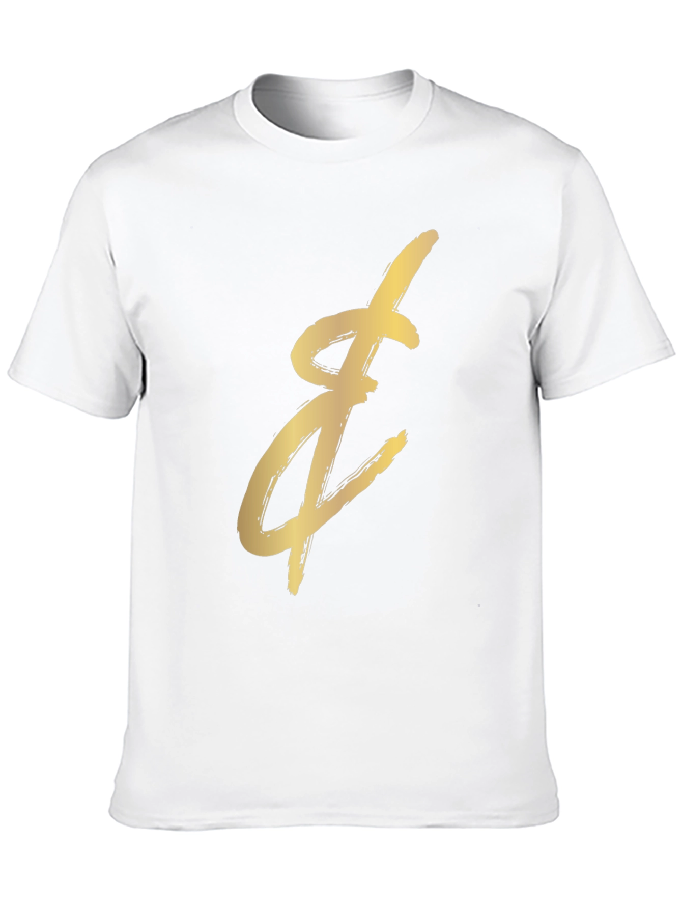 Gold Brushstroke Graphic Black T-Shirt