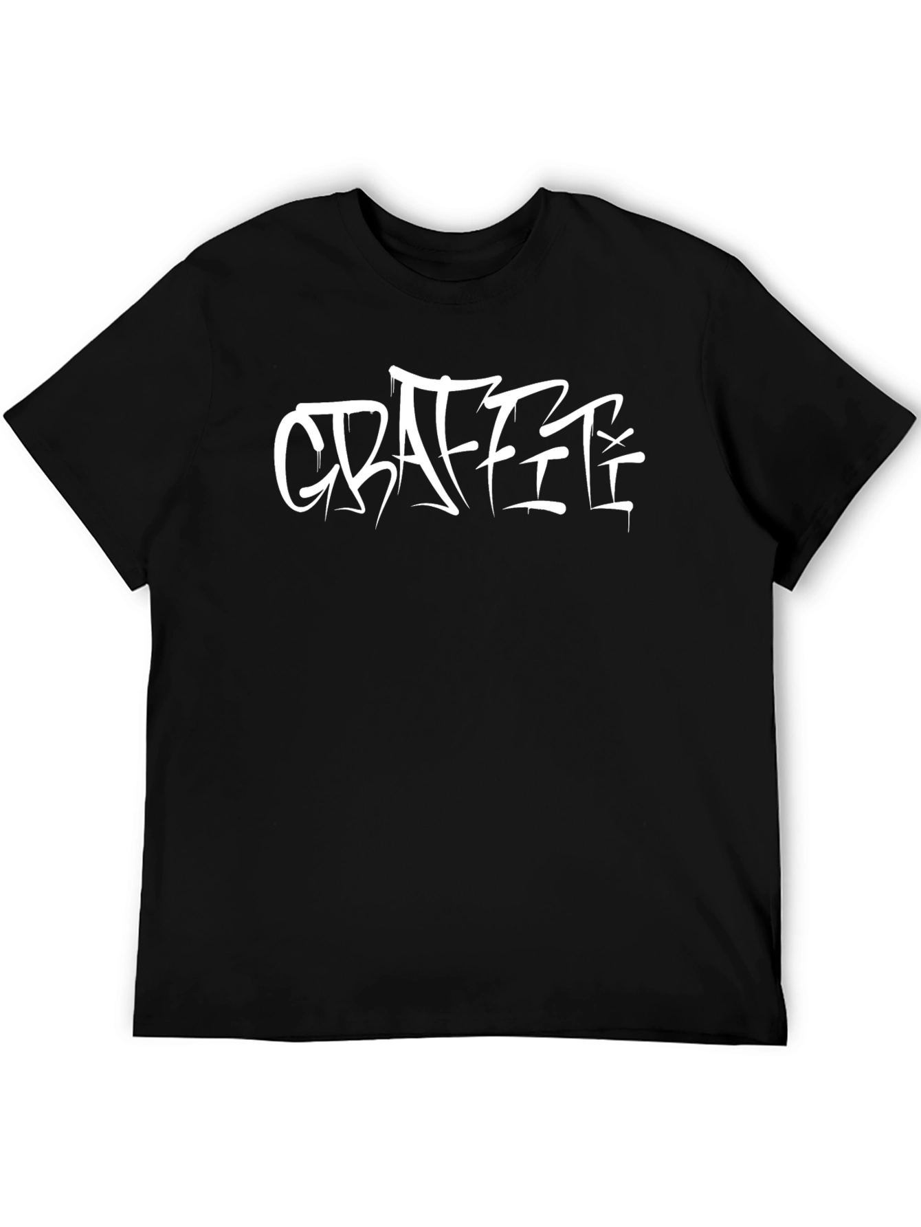 Graffiti Style Graphic T-Shirt - Black