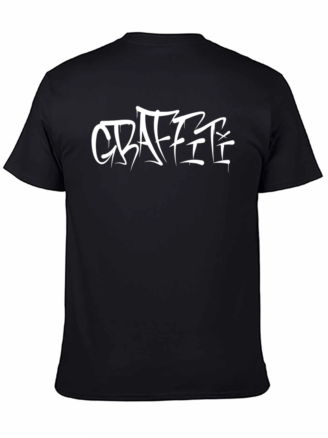 Graffiti Style Graphic T-Shirt - Black