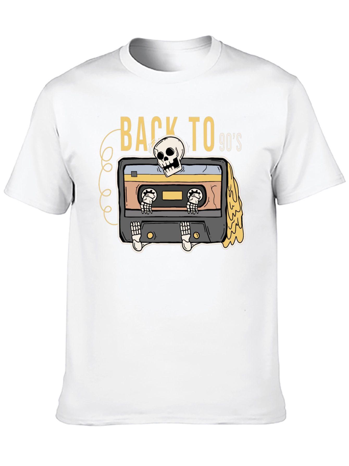 Back to the 90s Retro Cassette Skeleton T-Shirt