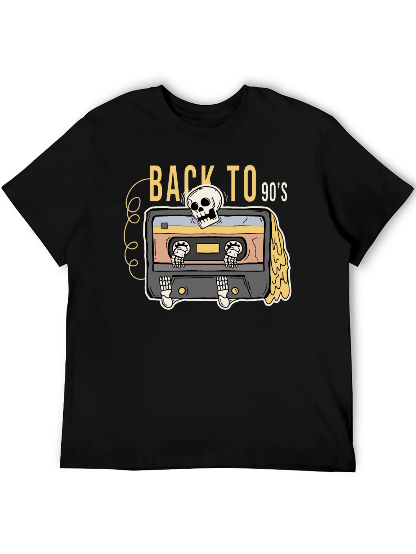 Back to the 90s Retro Cassette Skeleton T-Shirt