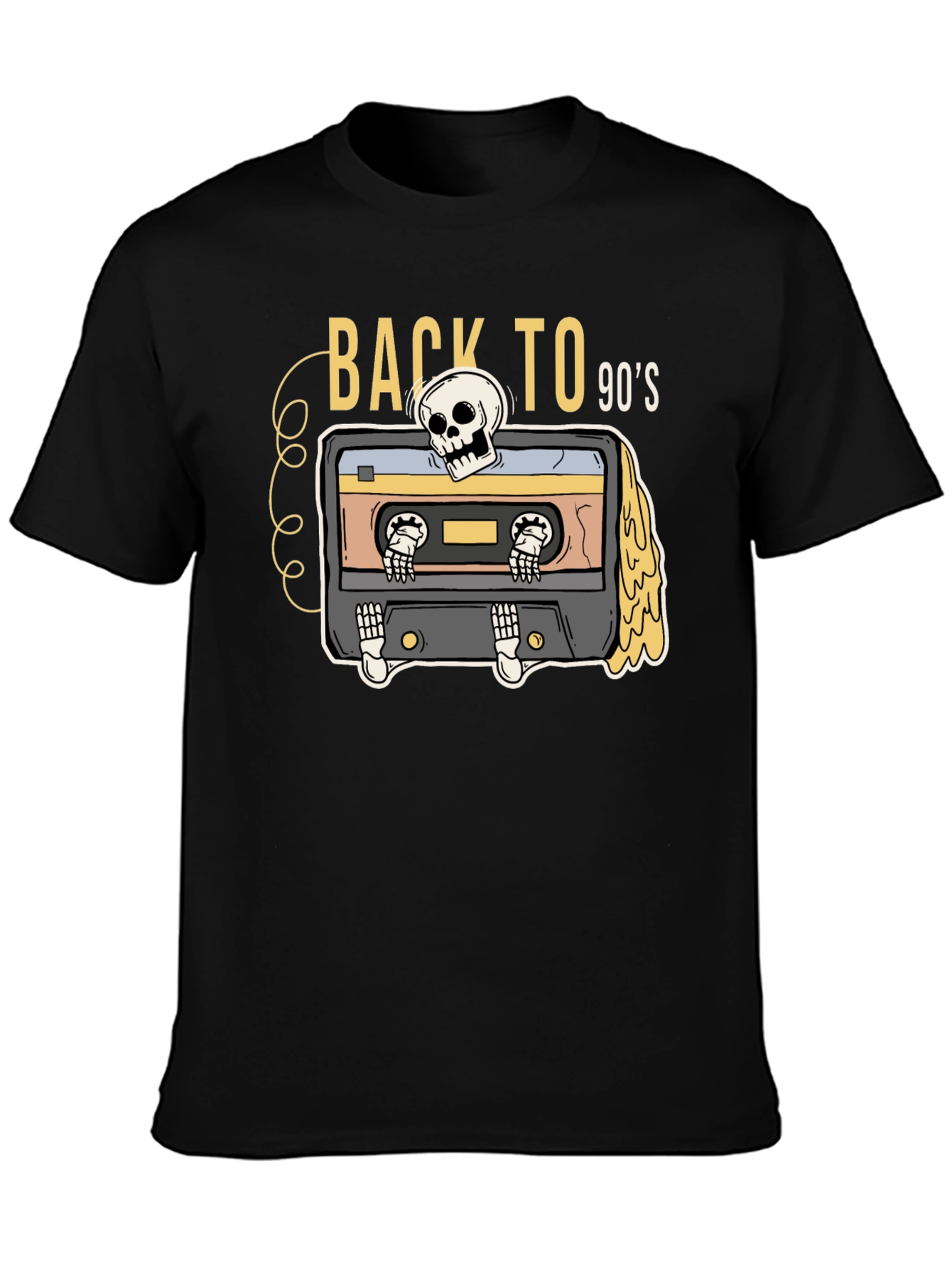 Back to the 90s Retro Cassette Skeleton T-Shirt