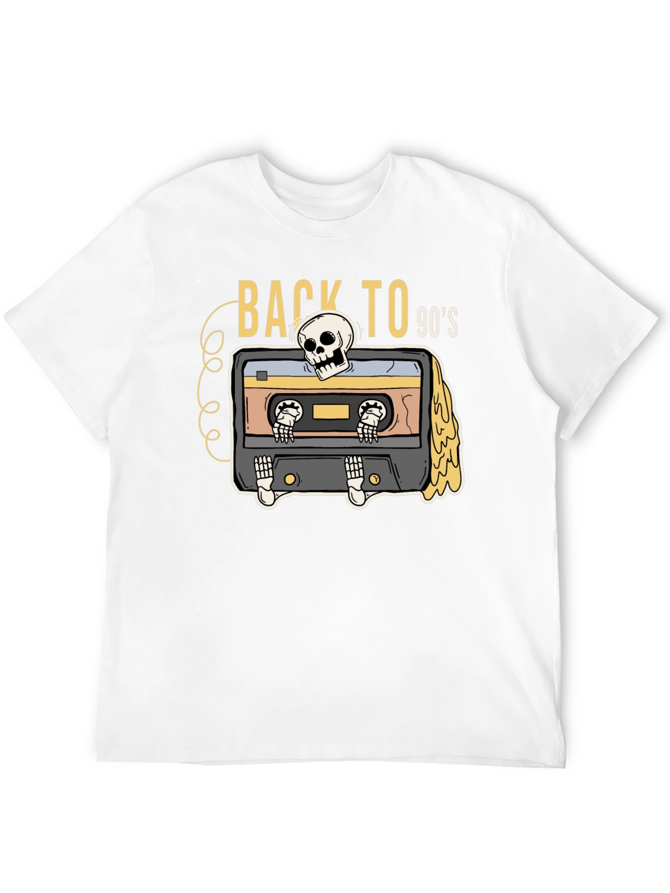 Back to the 90s Retro Cassette Skeleton T-Shirt