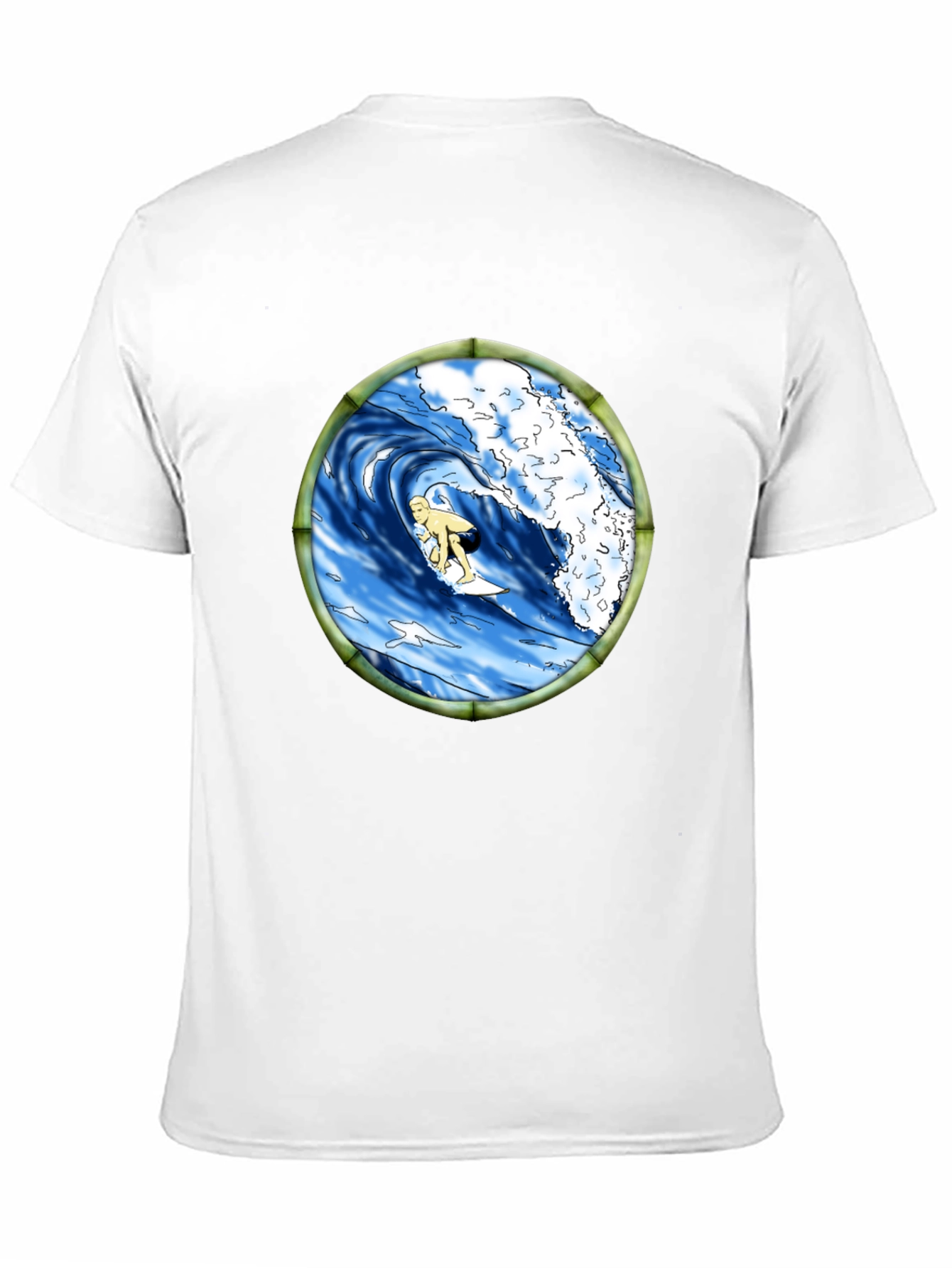 Surfing Wave Graphic Black T-Shirt