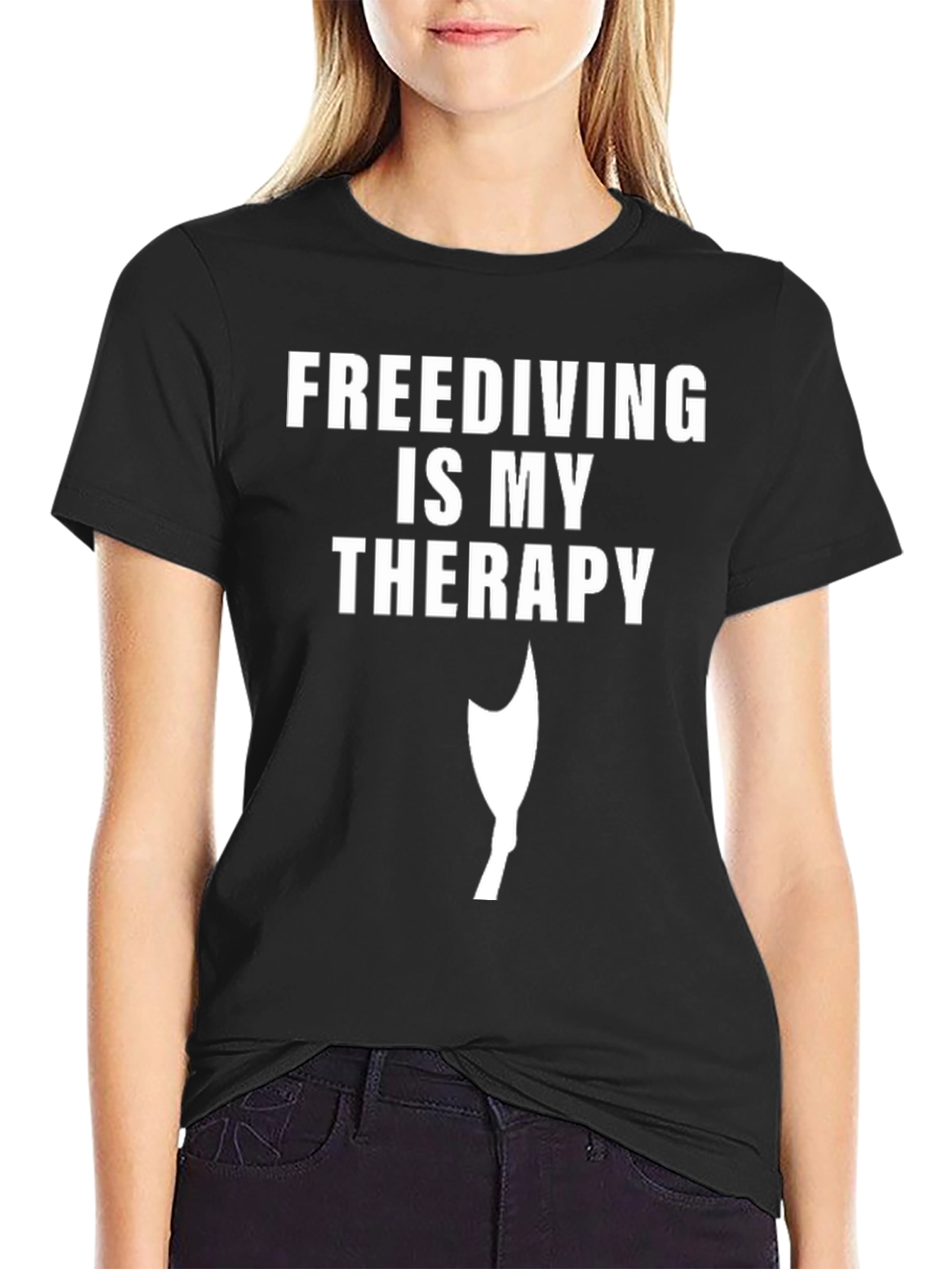 Freediving Therapy T-Shirt - Black Cotton Tee