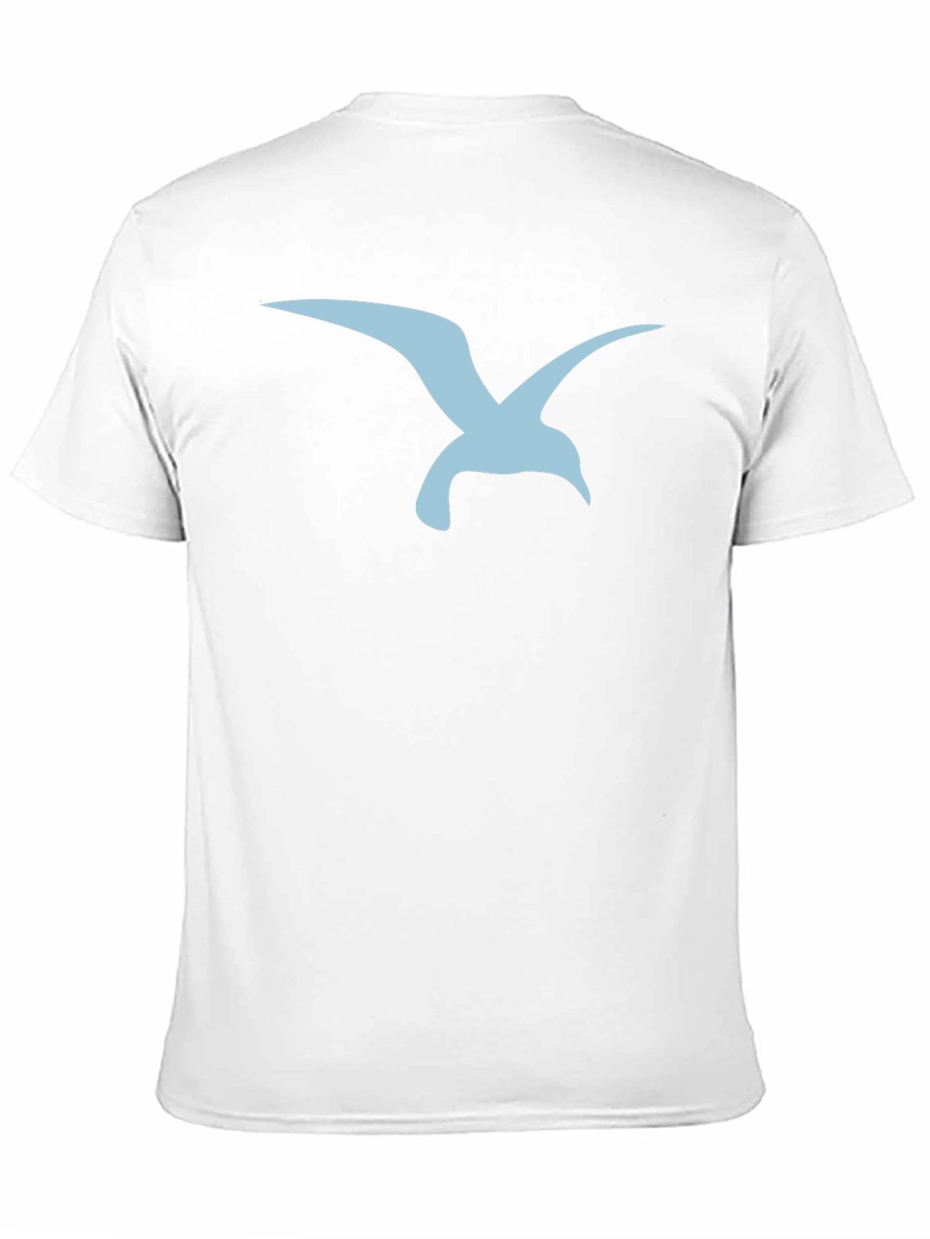Mens Black T-Shirt with Blue Seagull Graphic