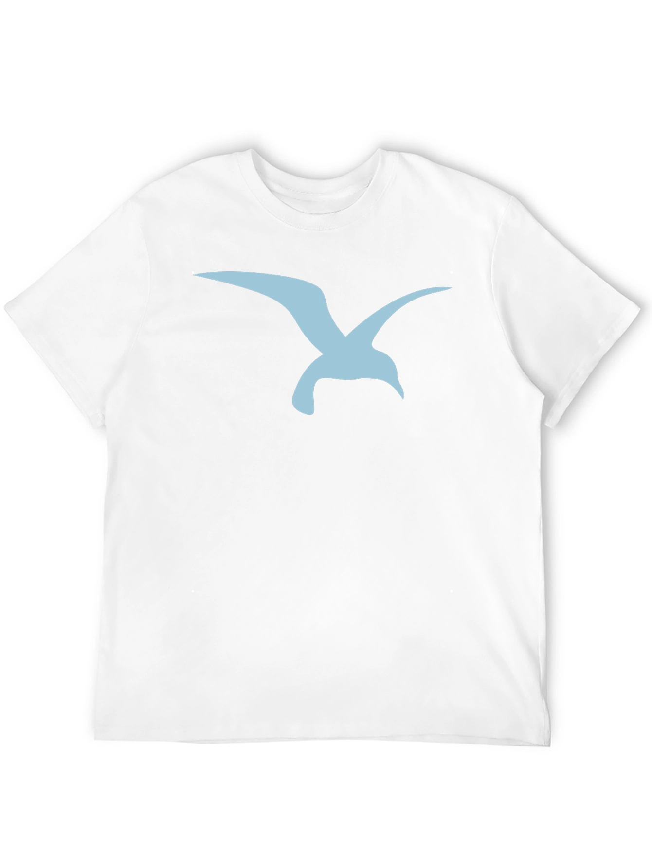 Mens Black T-Shirt with Blue Seagull Graphic