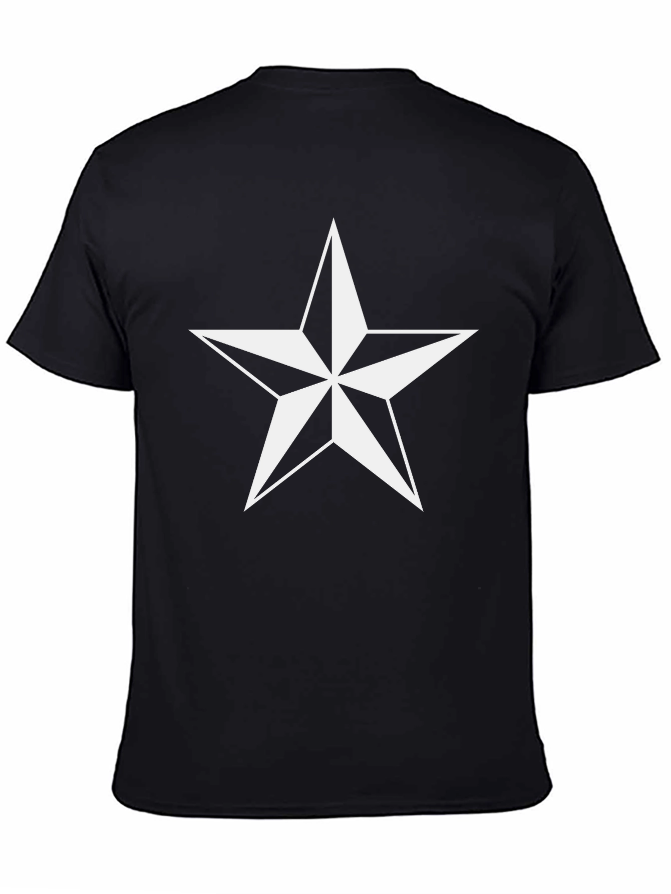 Classic Black Star Graphic Tee - Mens Casual Style