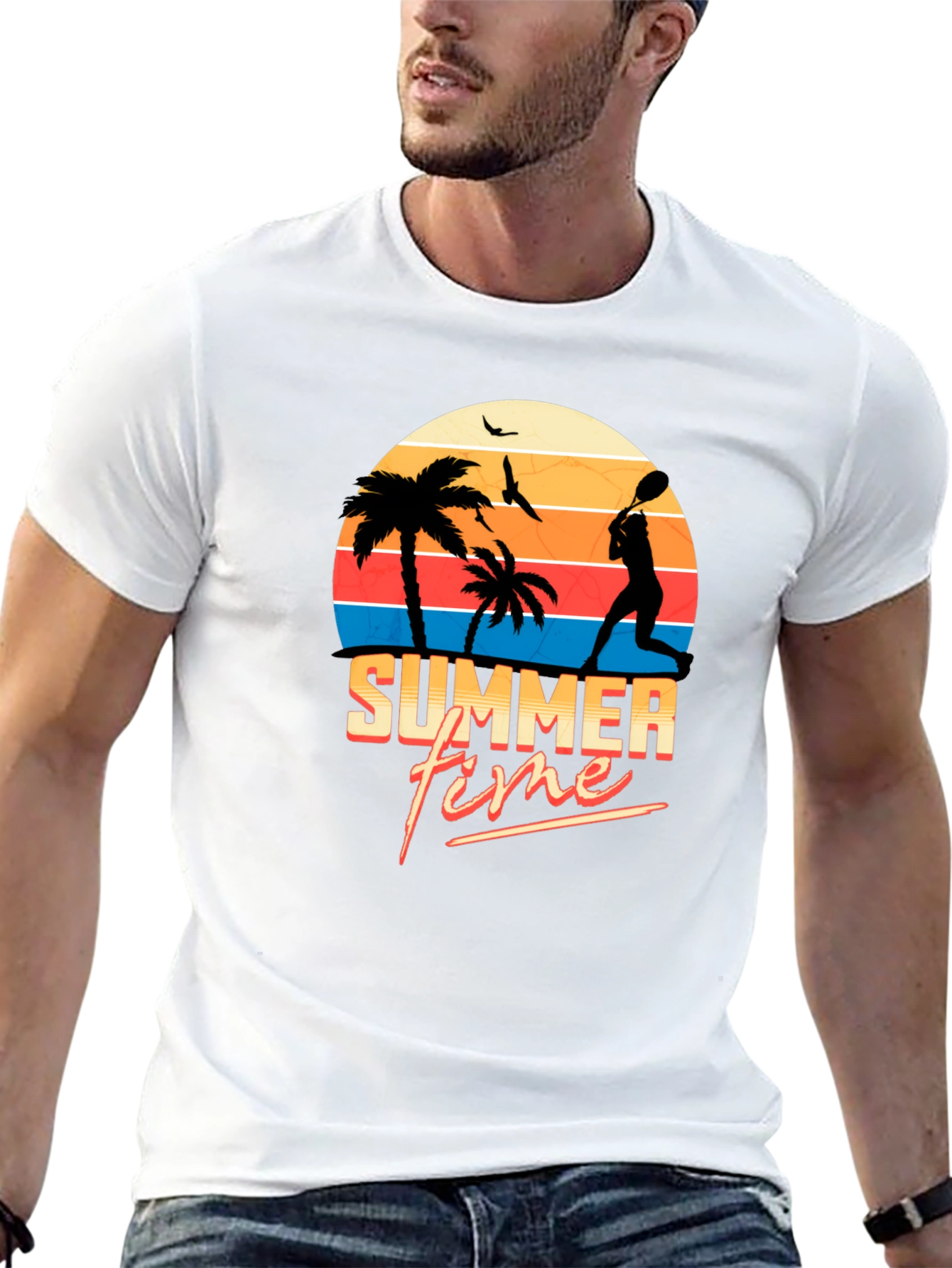 Summer Time Black T-Shirt - Beach Vibes