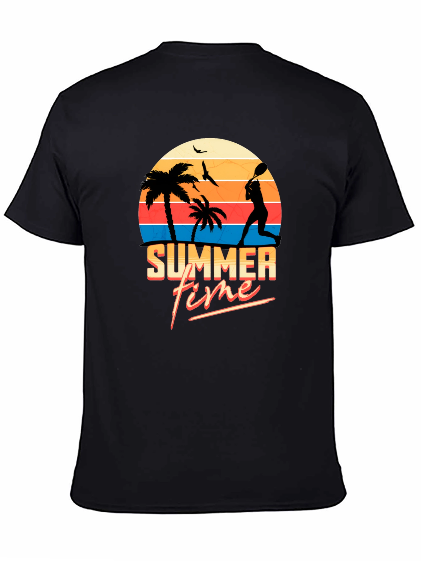 Summer Time Black T-Shirt - Beach Vibes