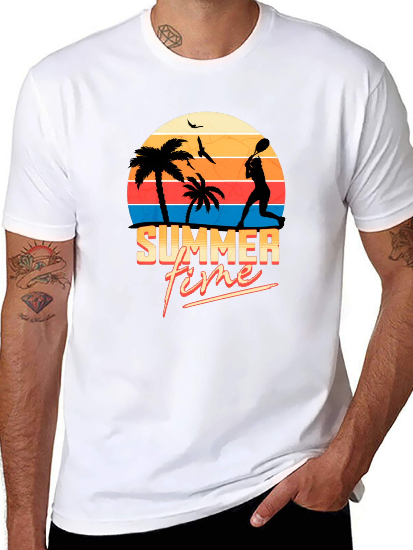 Summer Time Black T-Shirt - Beach Vibes