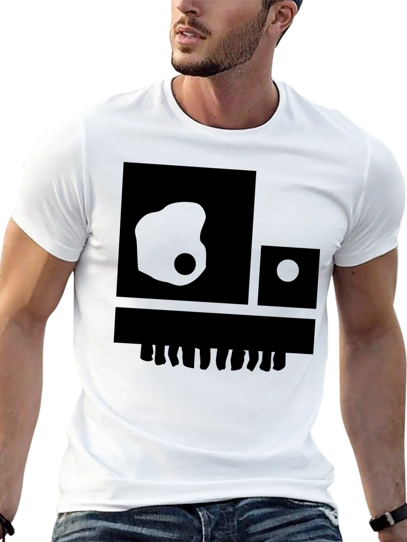Abstract Graphic Print Black T-Shirt