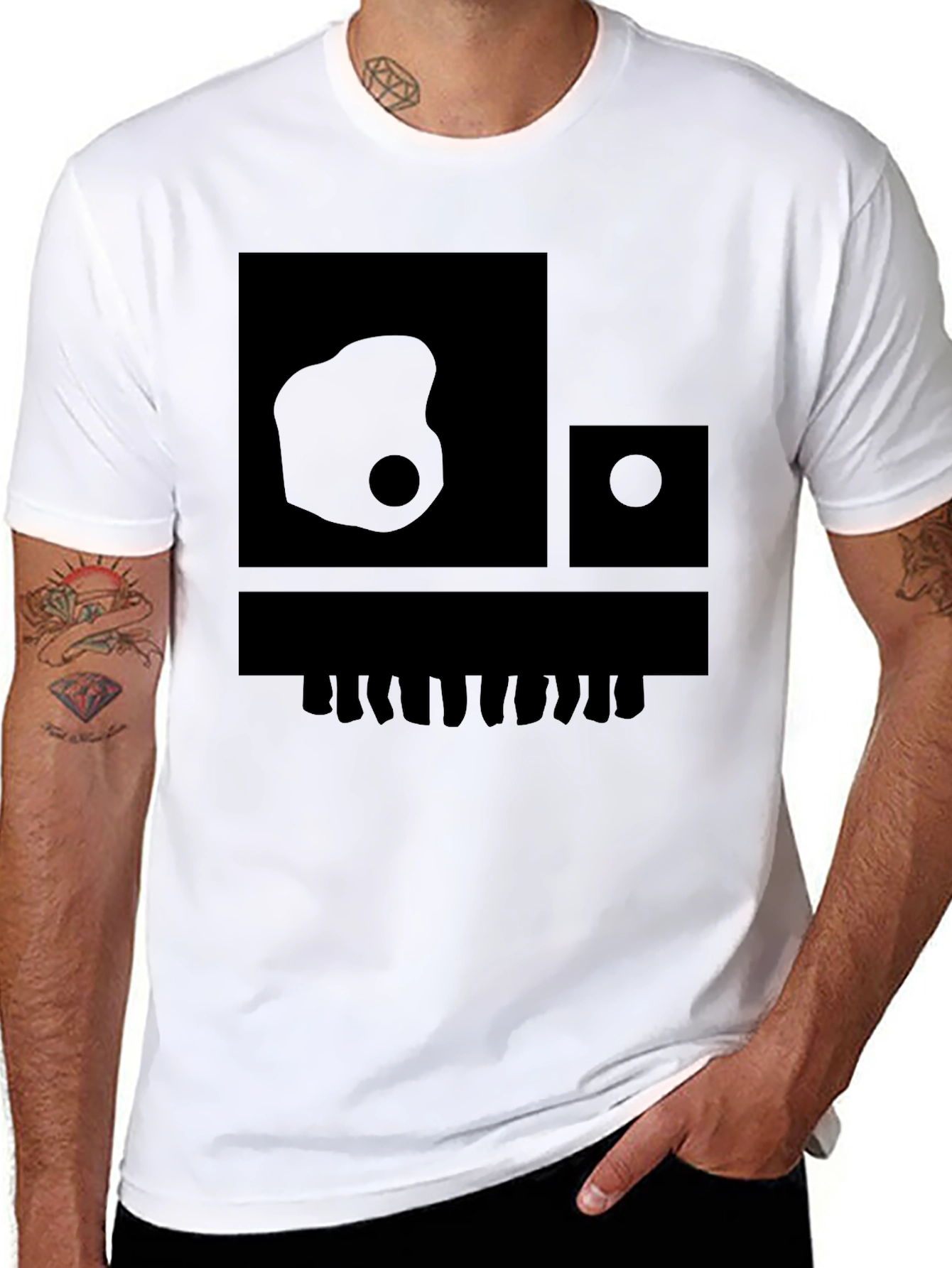 Abstract Graphic Print Black T-Shirt
