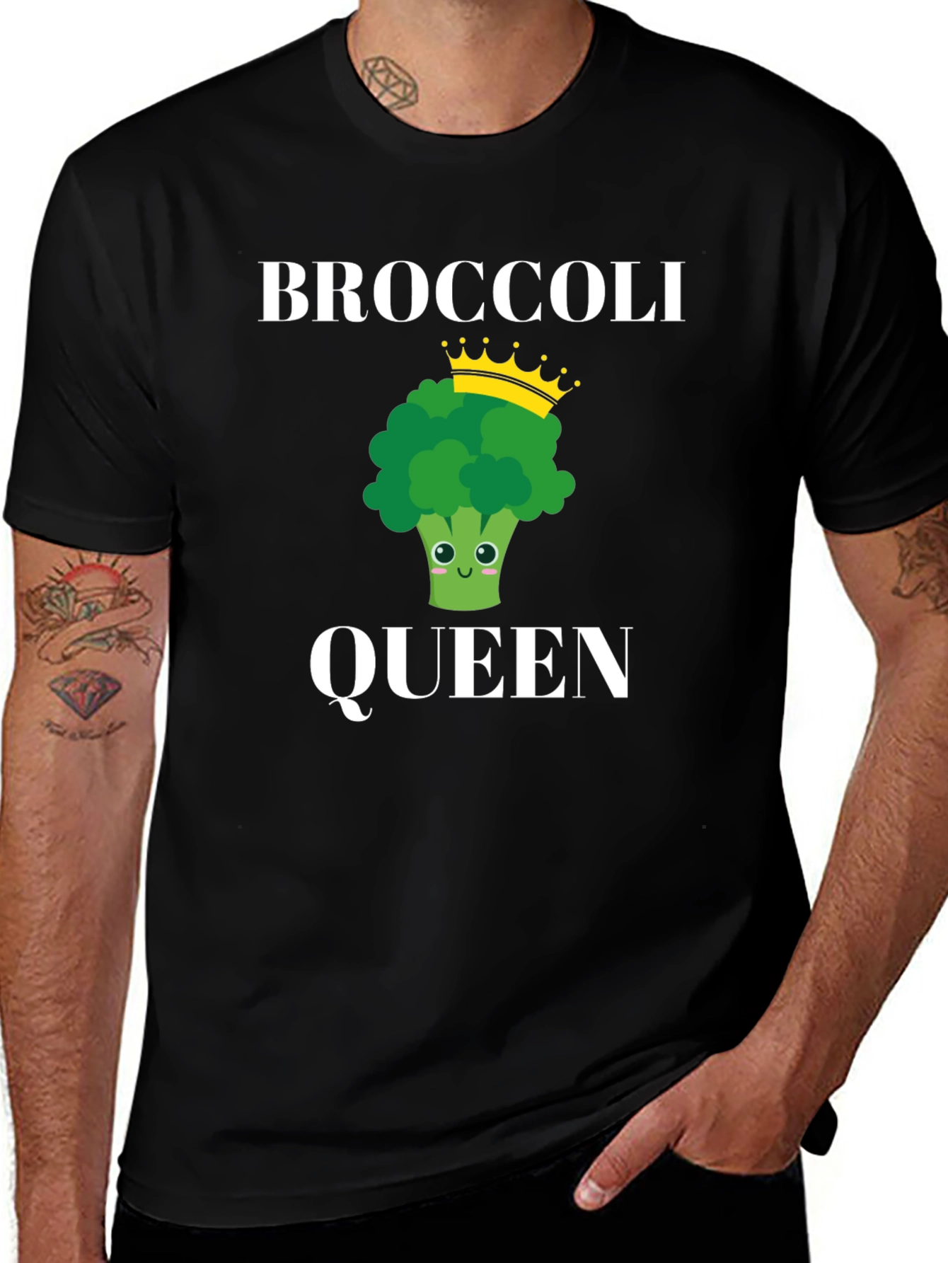 Broccoli Queen Graphic T-Shirt - Novelty Vegan Tee