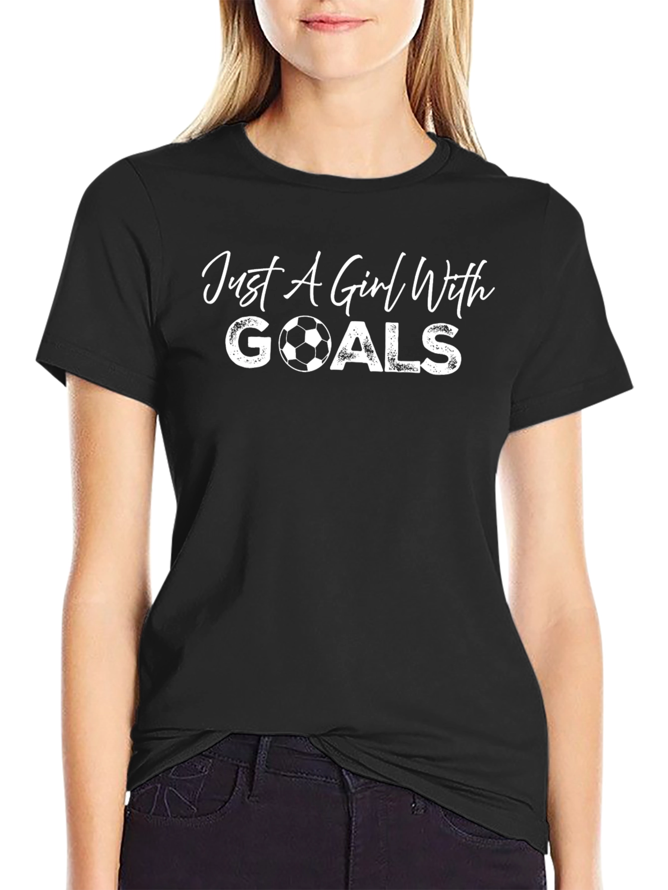 Just A Girl With Goals T-Shirt Soccer Ball Tee