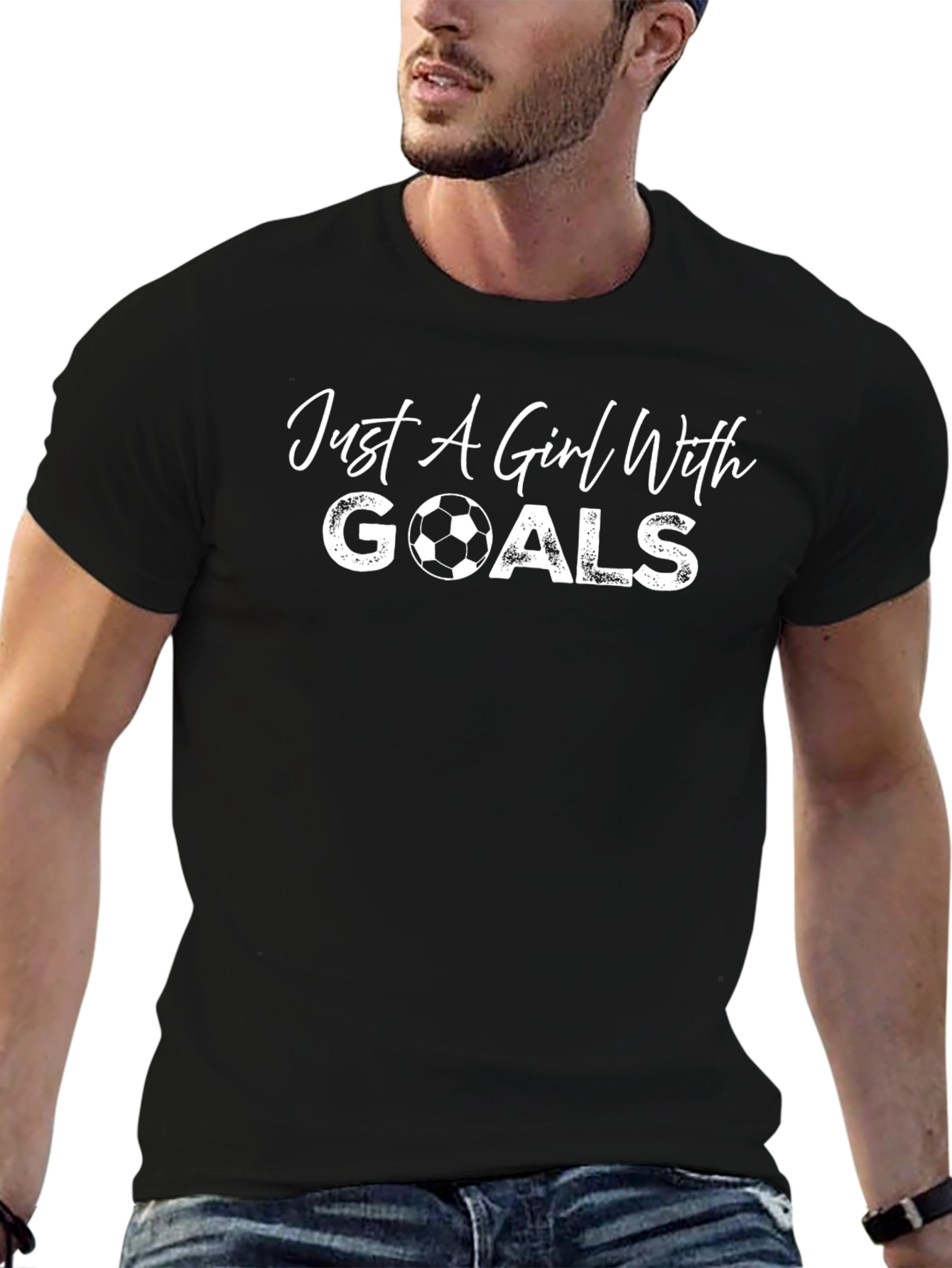Just A Girl With Goals T-Shirt Soccer Ball Tee
