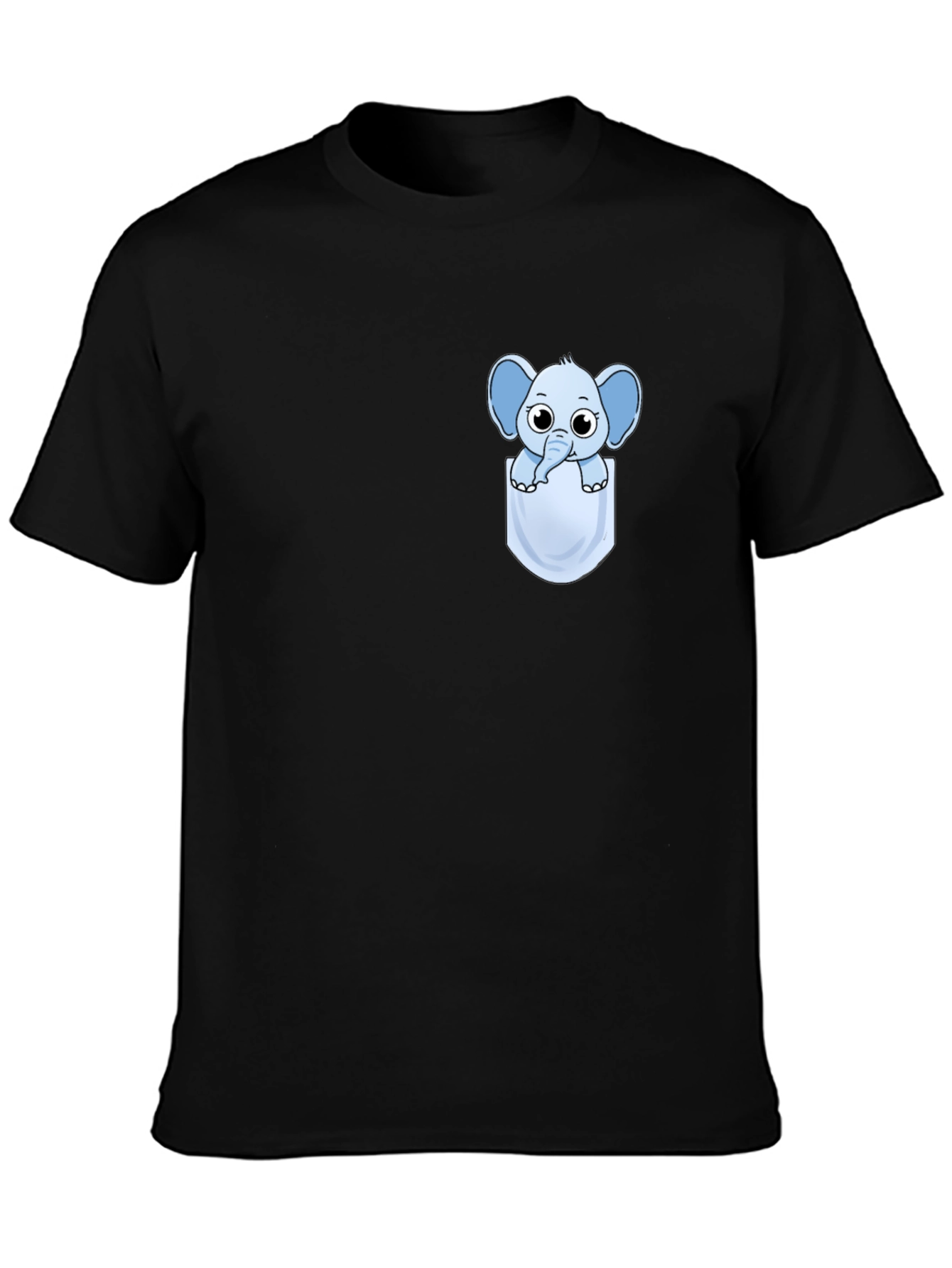 Cute Cartoon Elephant Pocket T-Shirt