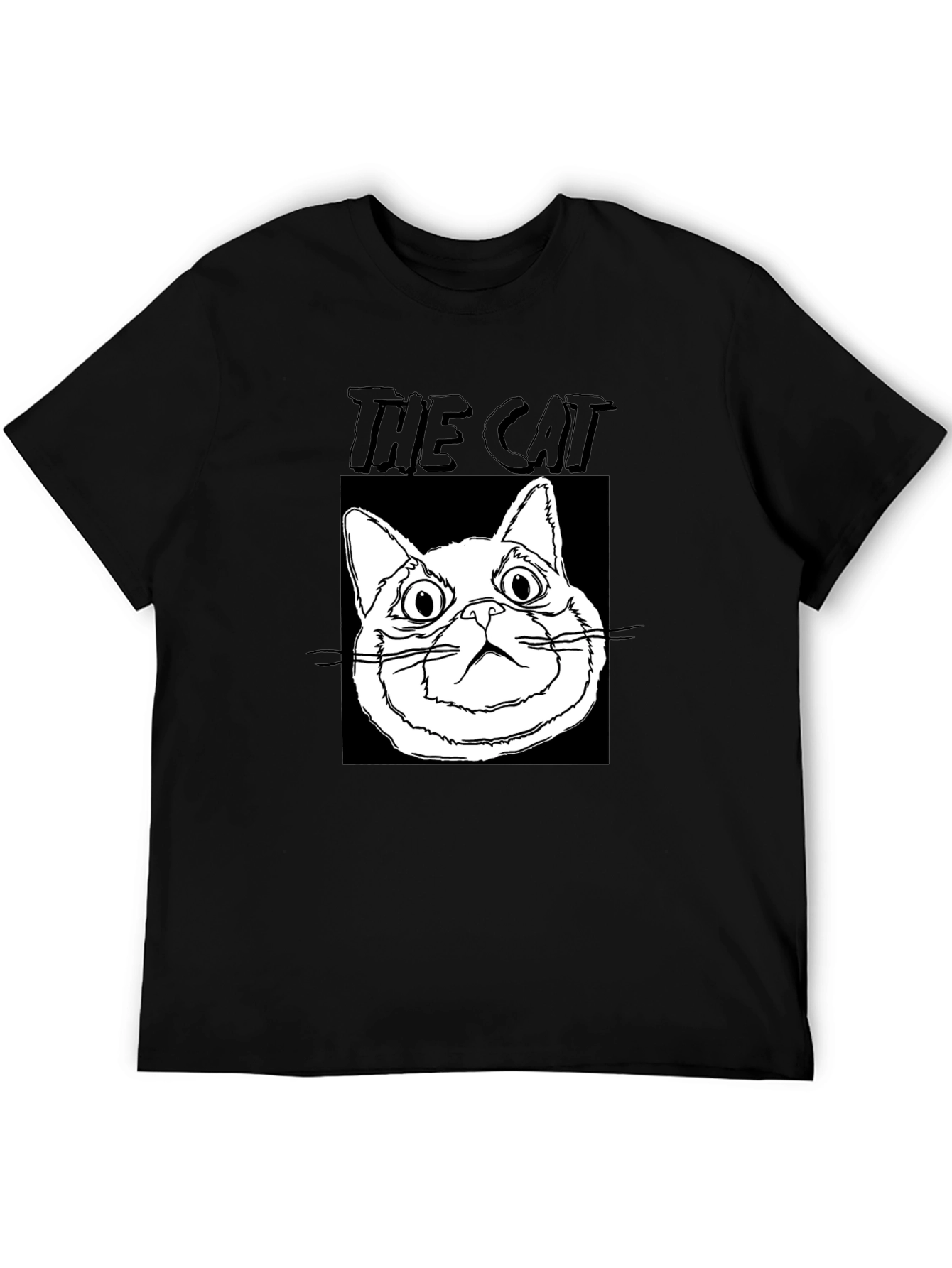 The Cat Graphic T-Shirt - Black Cotton Tee