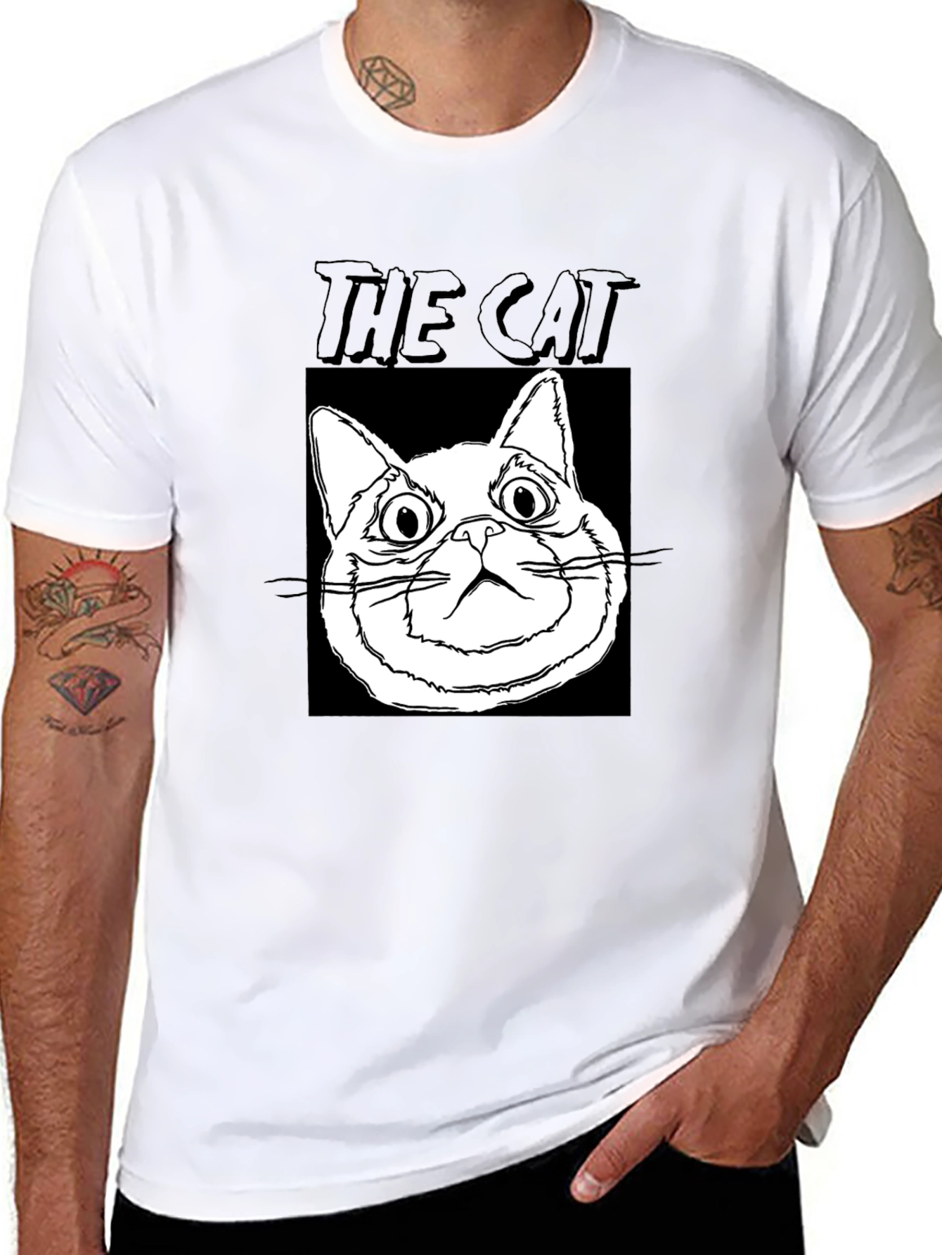 The Cat Graphic T-Shirt - Black Cotton Tee