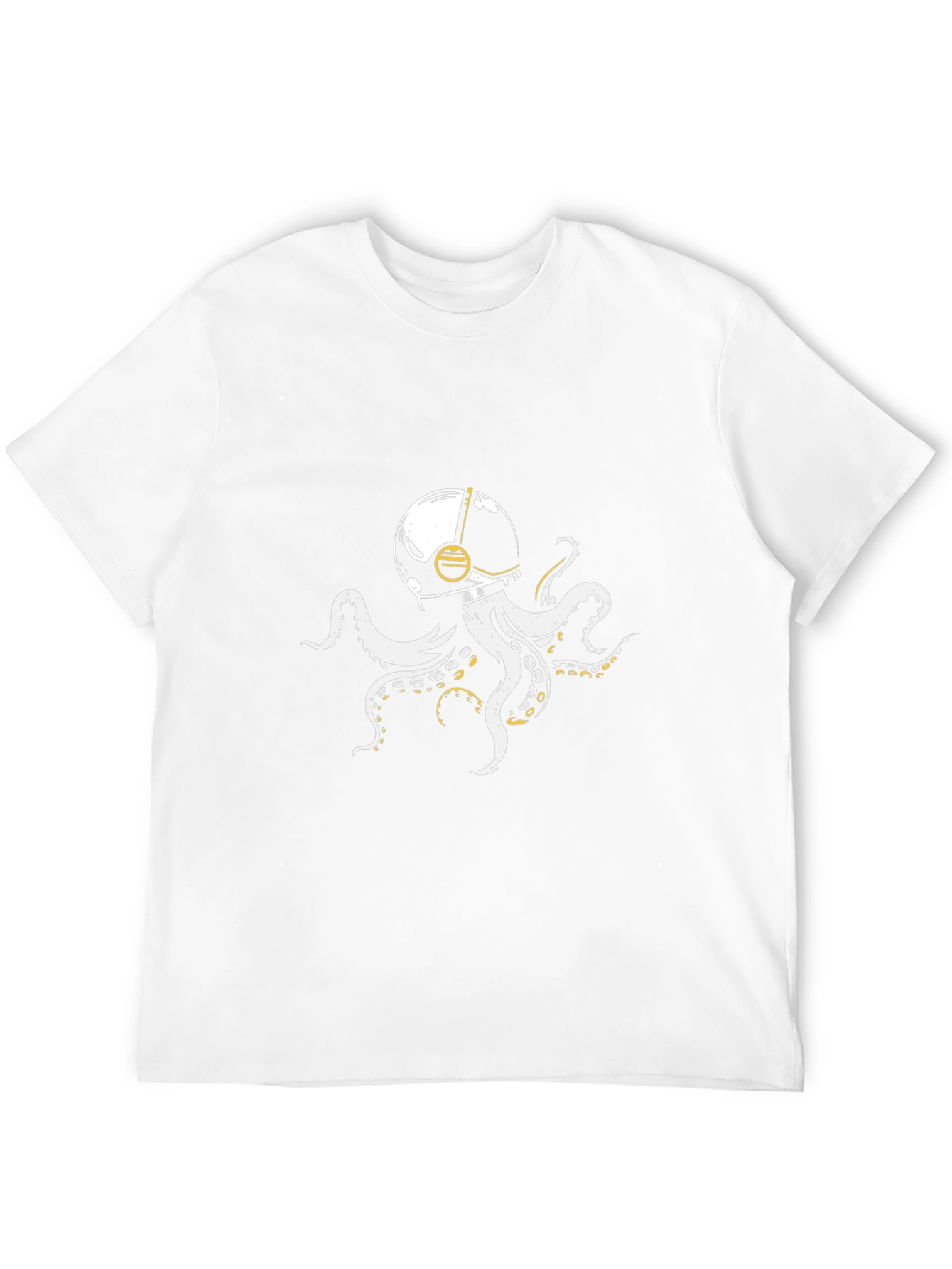 Astronaut Octopus Graphic Tee - Black Cotton Blend
