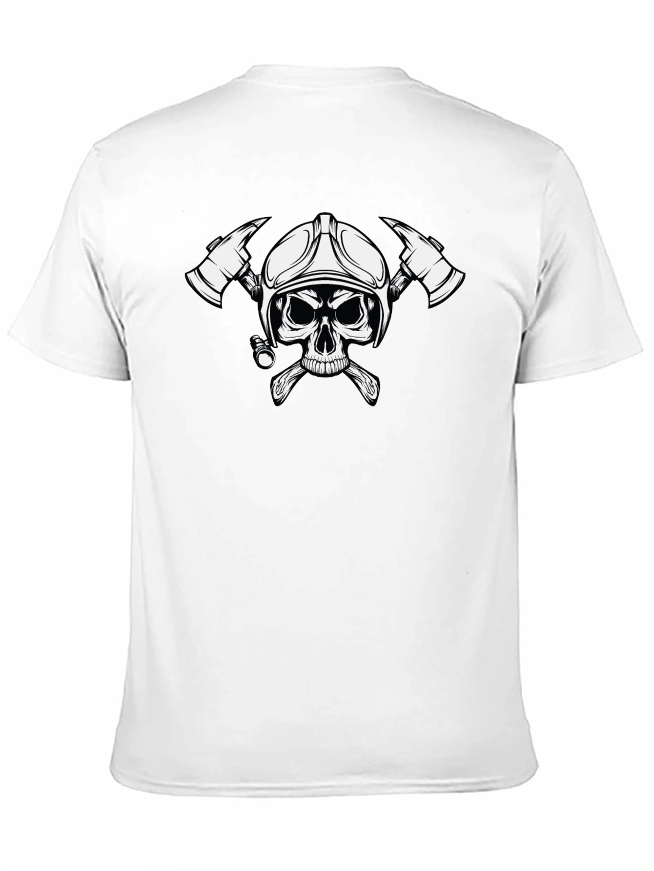 Firefighter Skull Graphic Tee - Black