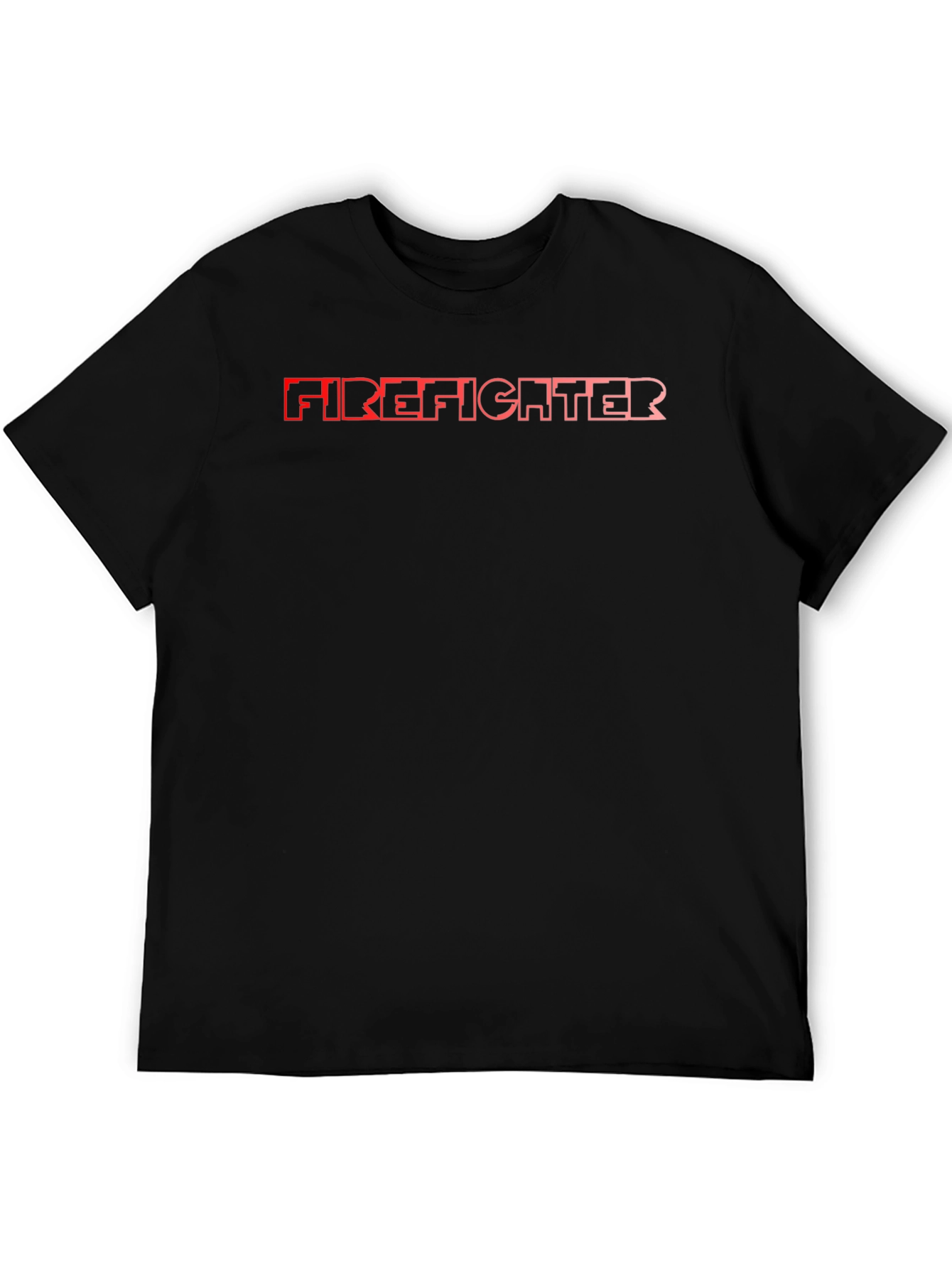 Firefighter Graphic Print Black T-Shirt